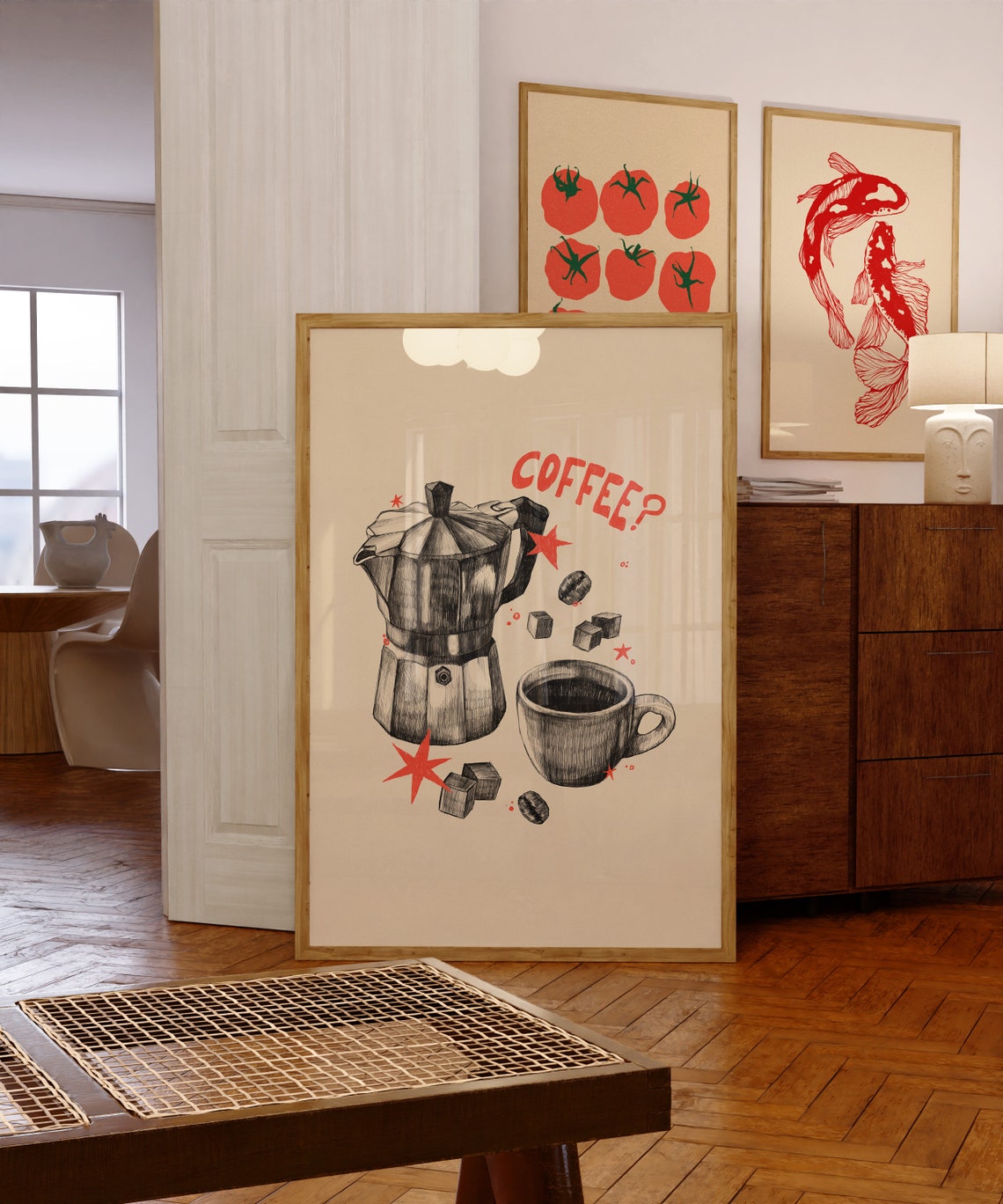 Coffee Question Moka Pot Espresso Sketch Fun Kitchen Wall Art - Image 6