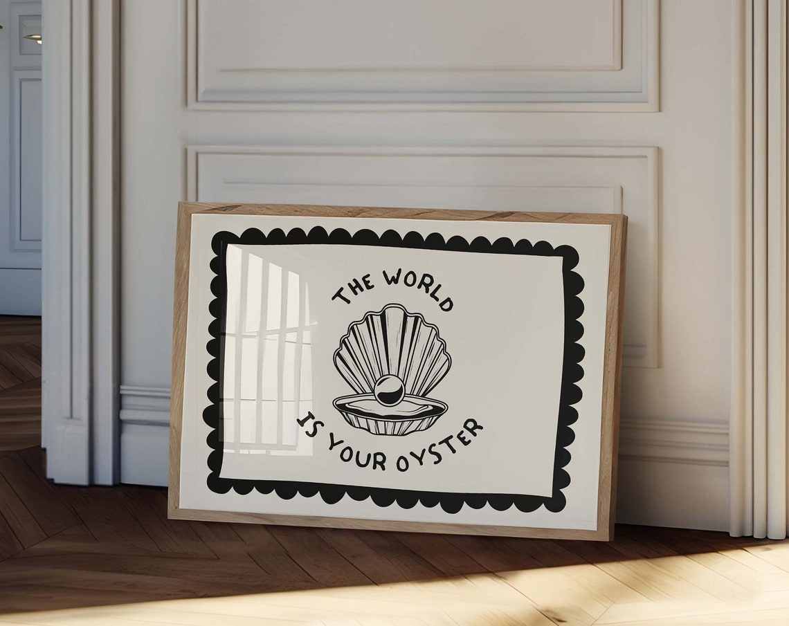 The World Is Your Oyster Pearl Shell Scallop Border Poster Art - Image 5