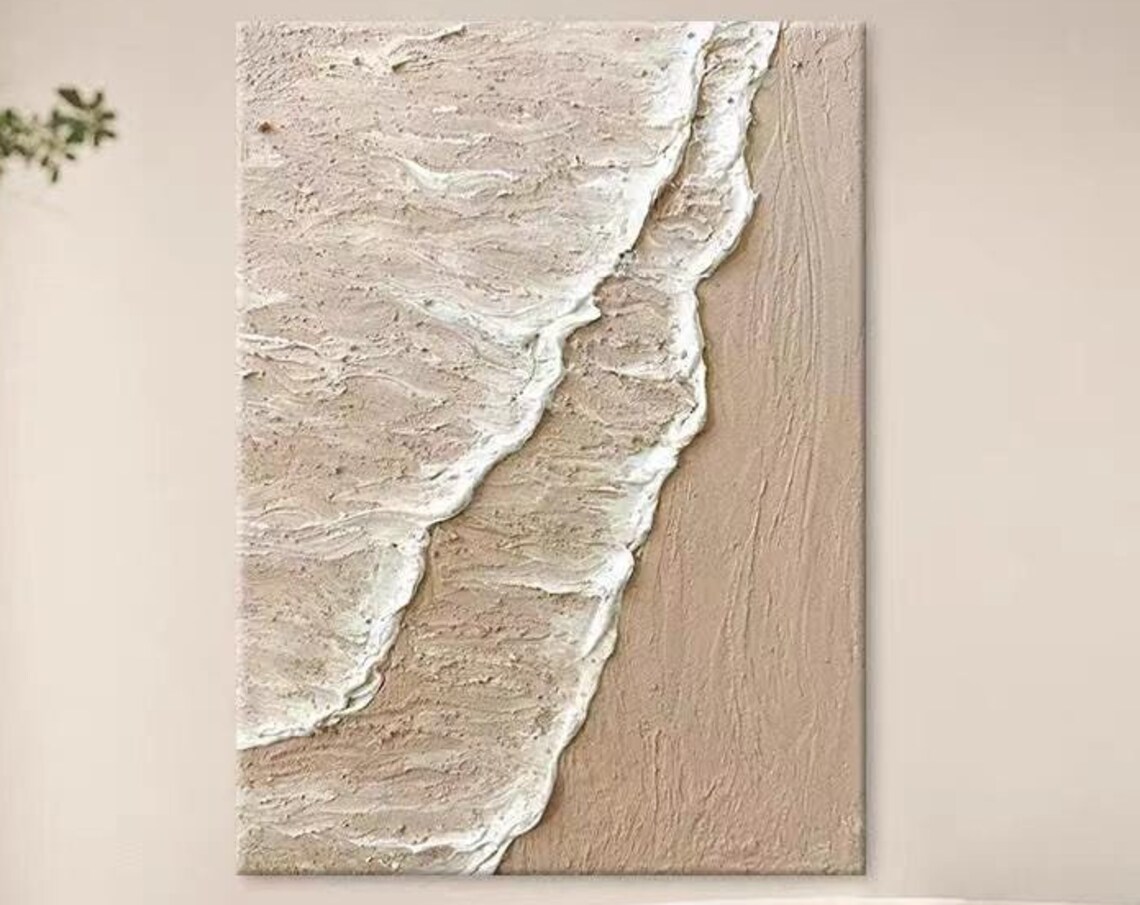 Sea Waves on Beach, Abstract Seascape Wall Art Print