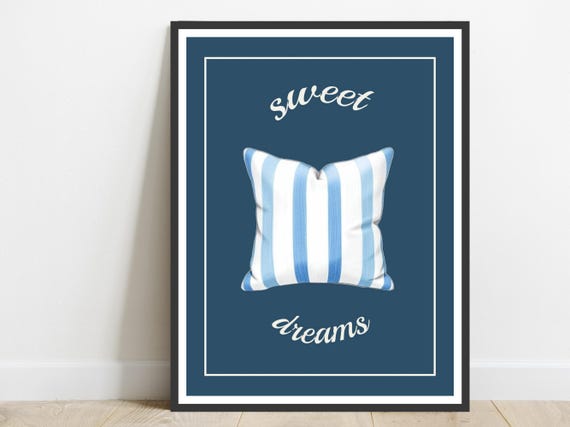 Sweet Dreams Calm Cool House Warming Art Print Coquette Home Bedroom Wall Decor Positive Affirmation