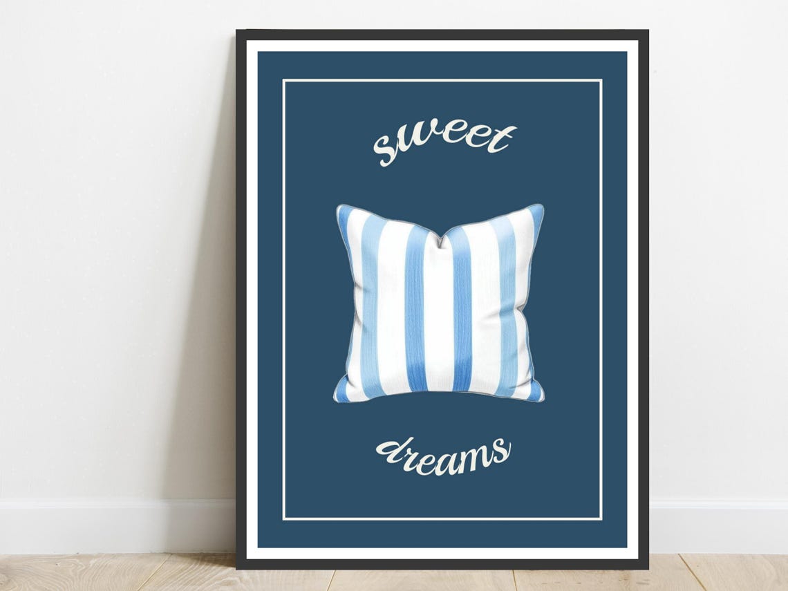 Sweet Dreams Calm Cool House Warming Art Print Coquette Home Bedroom Wall Decor Positive Affirmation