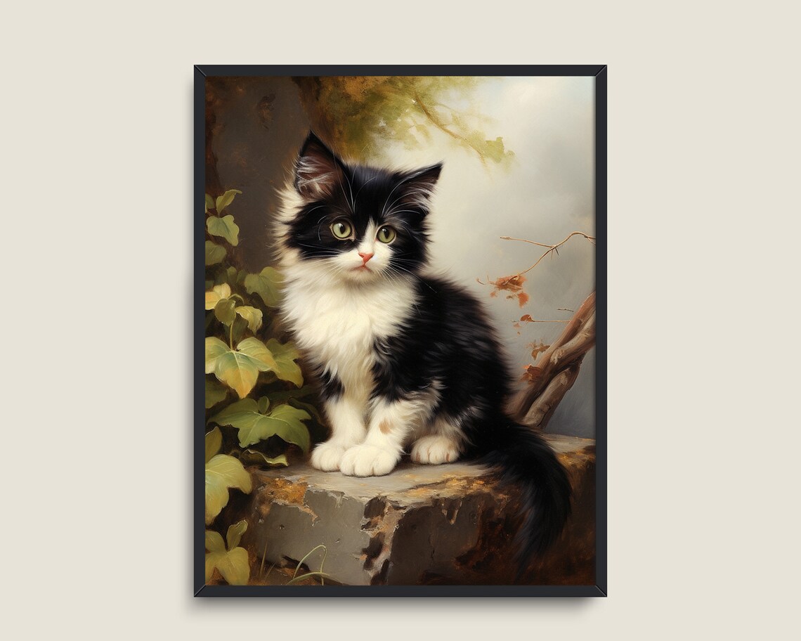 Vintage Cat Prints, Antique Farmhouse Art Print - Image 3