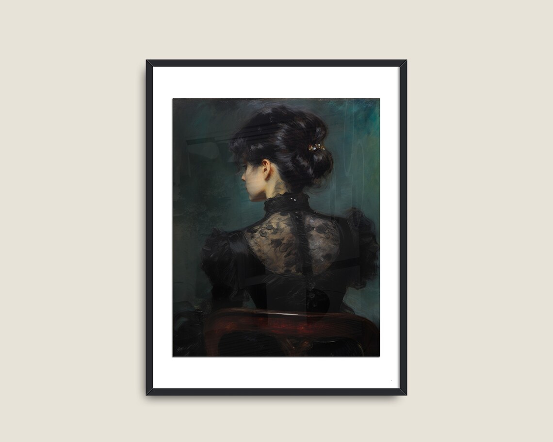 Woman Portrait Dark Moody Wall Art Print - Image 2