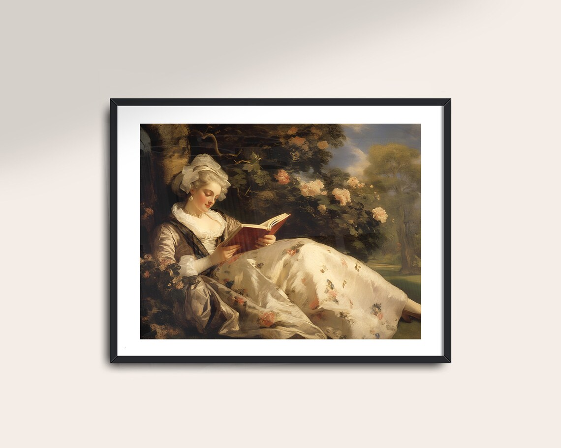 Victorian Prints Reading Books Vintage Art Print - Image 2