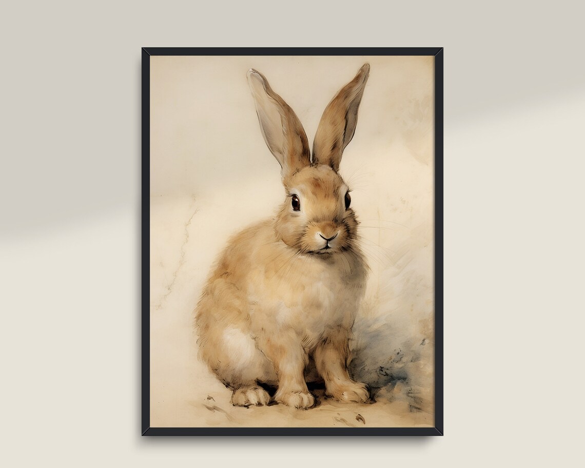 Vintage Bunny Prints, Farmhouse Rabbit Art Print - Image 2