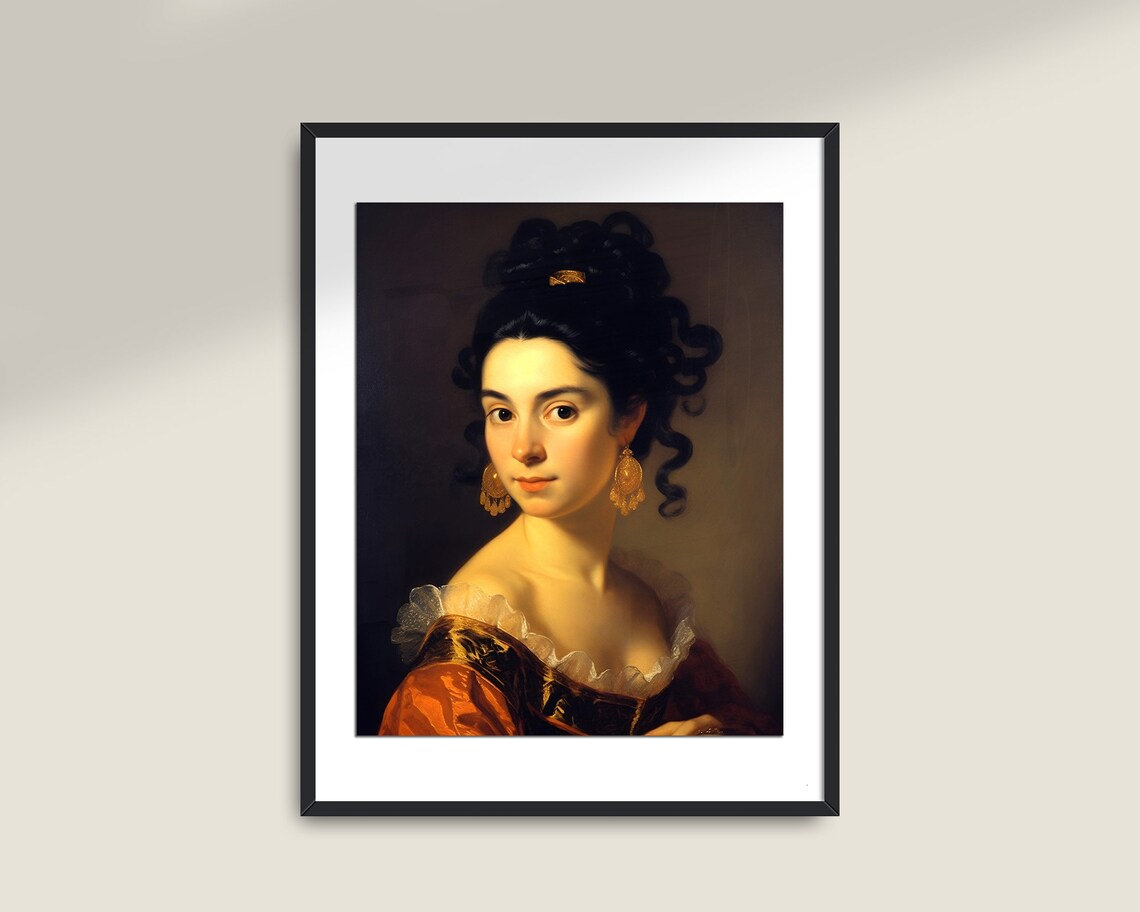 Woman Portrait Dark Academia Wall Art Print - Image 2