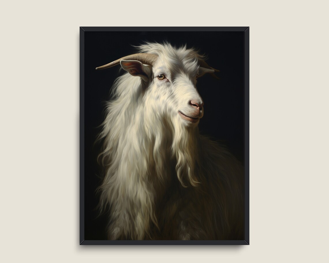 White Goat Art Print, Dark Academia Decor - Image 3