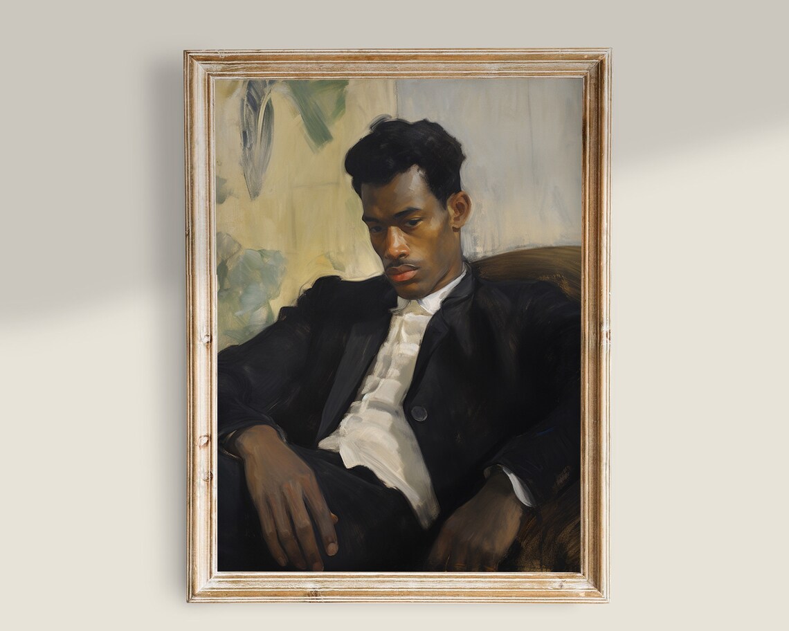 Victorian Gentleman Portrait, Dark Academia Art Print - Image 3