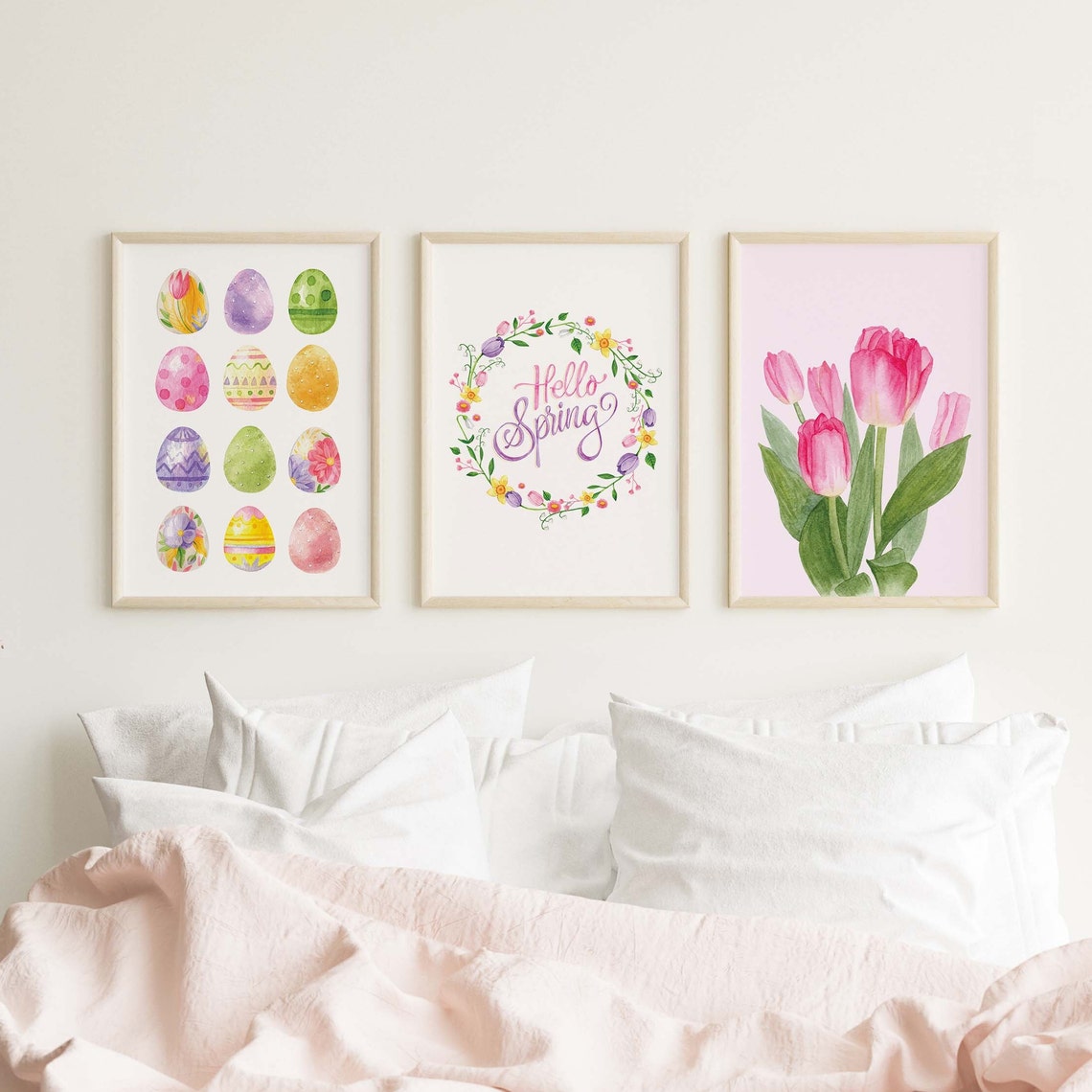 Easter Gallery Wall Art 10 Printables Cute Spring Art Prints Girly Wall Art Trendy Easter Decor Nursery Decor - Image 2