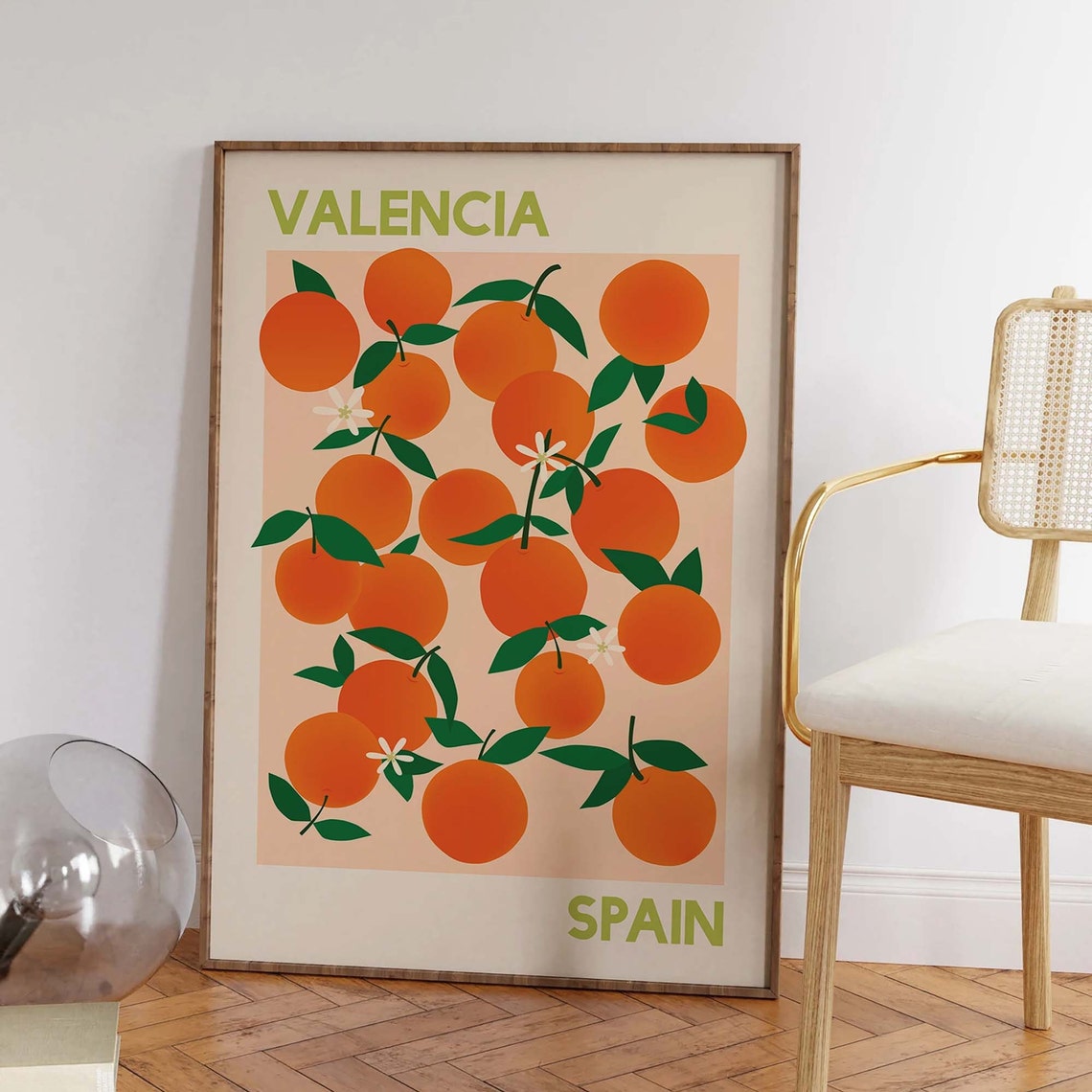 Oranges Valencia Spain Print Art Orange Fruit Market Wall Art Orange Kitchen Art Print Cute Trendy Wall Art - Image 3