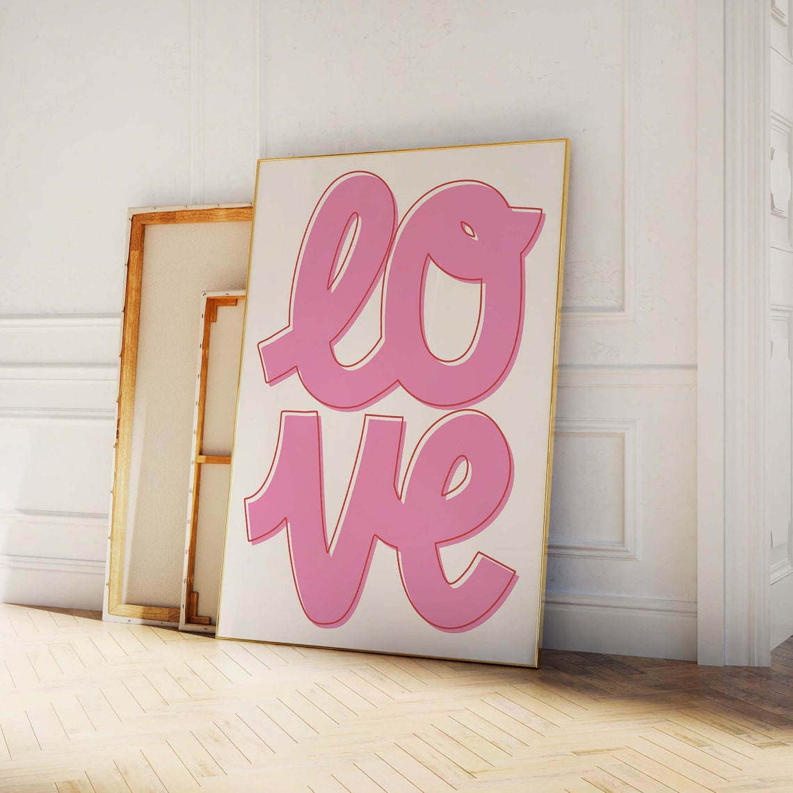 Love Print Art Valentines Day Decor Pink Wall Art Trendy Valentines Cute Love Print - Image 4
