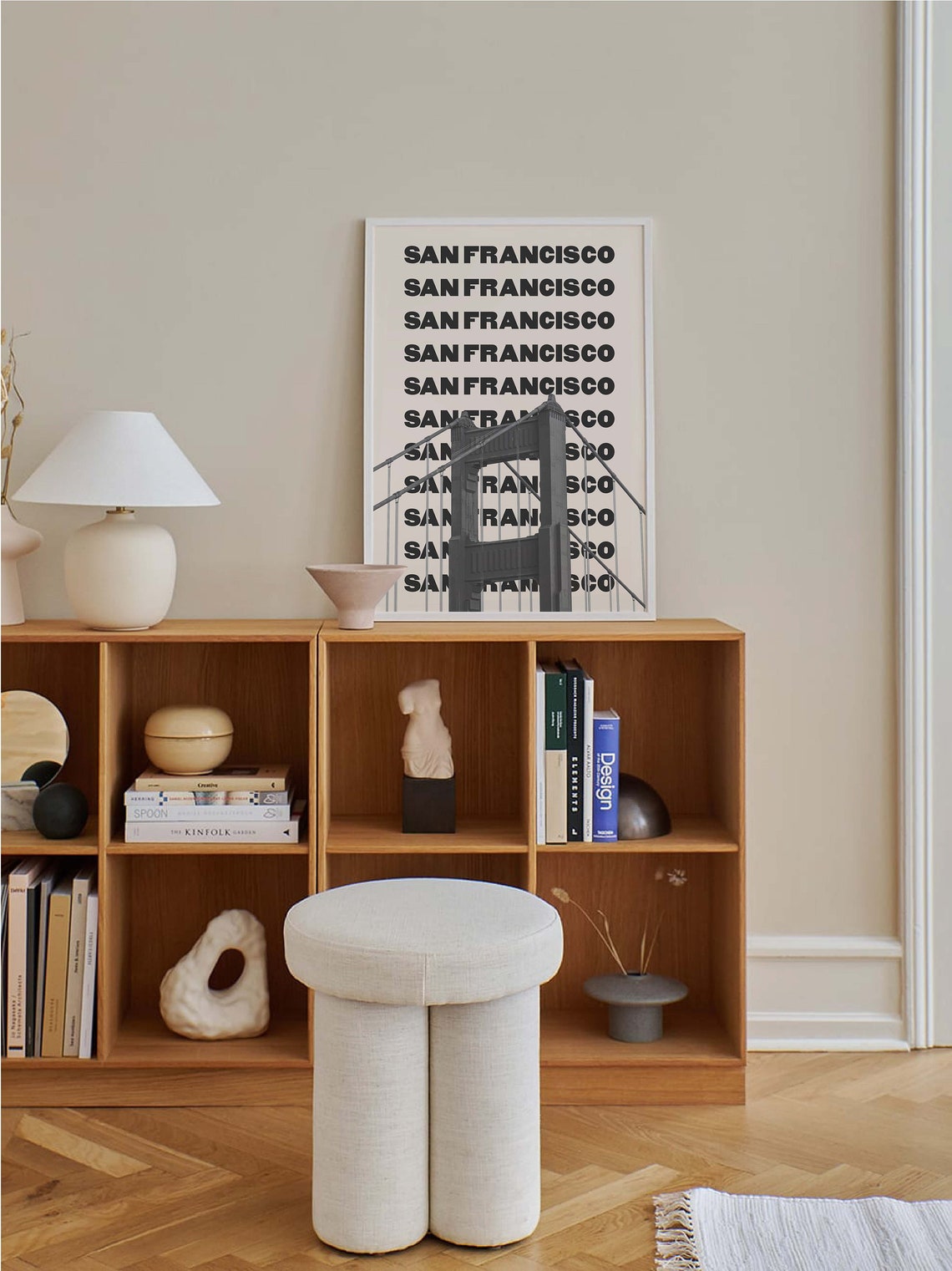 San Francisco Golden Gate Bridge Black White Retro City Travel Poster - Image 5