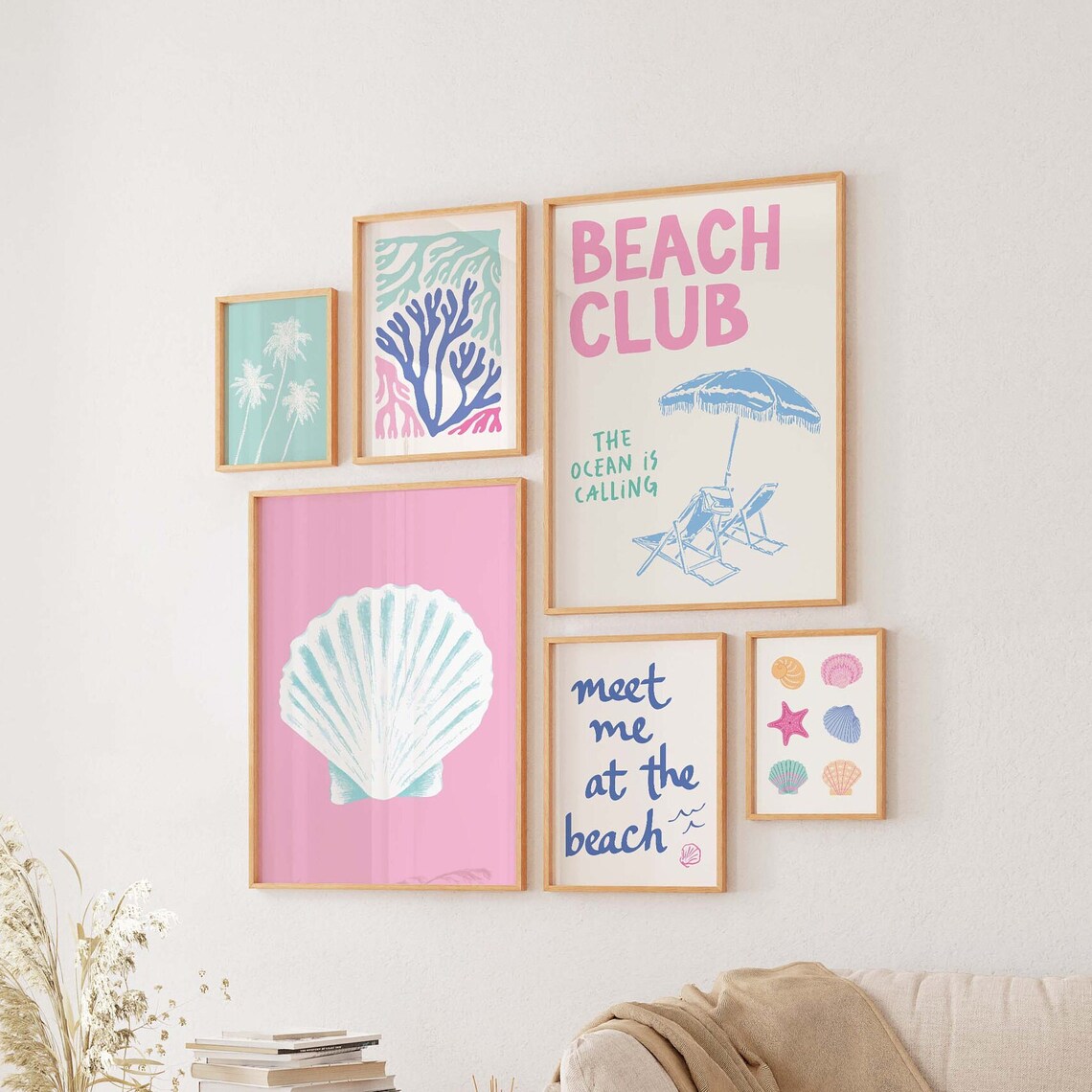 Coastal Gallery Wall Set of 6 Beach Prints Art Poster Collection for Decor - Image 4
