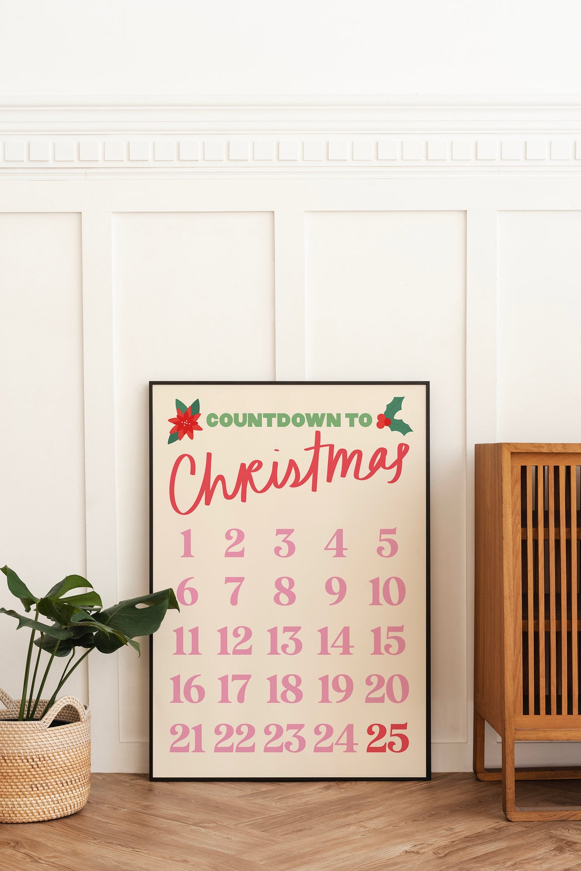 Christmas Countdown Print Art Christmas Advent Calendar Decor Cute Holiday Wall Art - Image 6