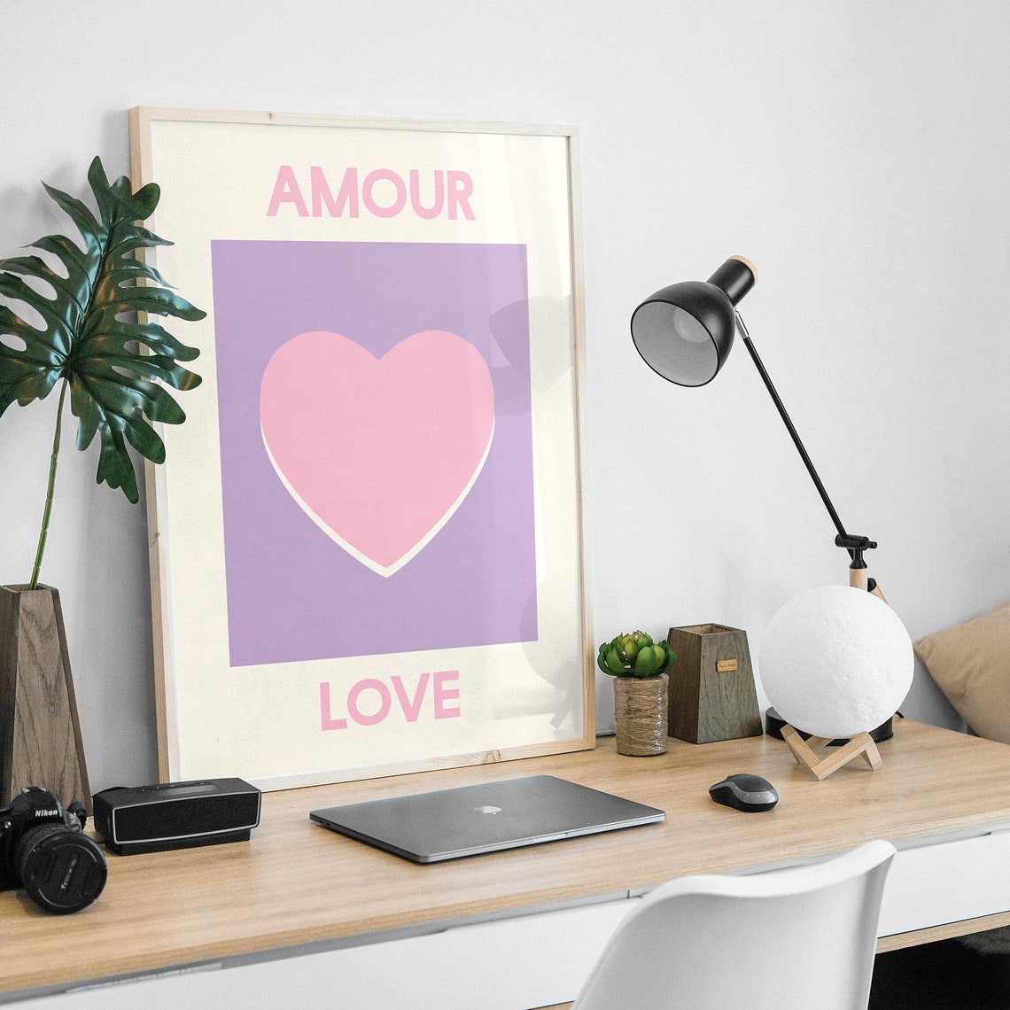 Amour Love Pink Heart Lavender French Inspired Room Decor Poster - Image 4