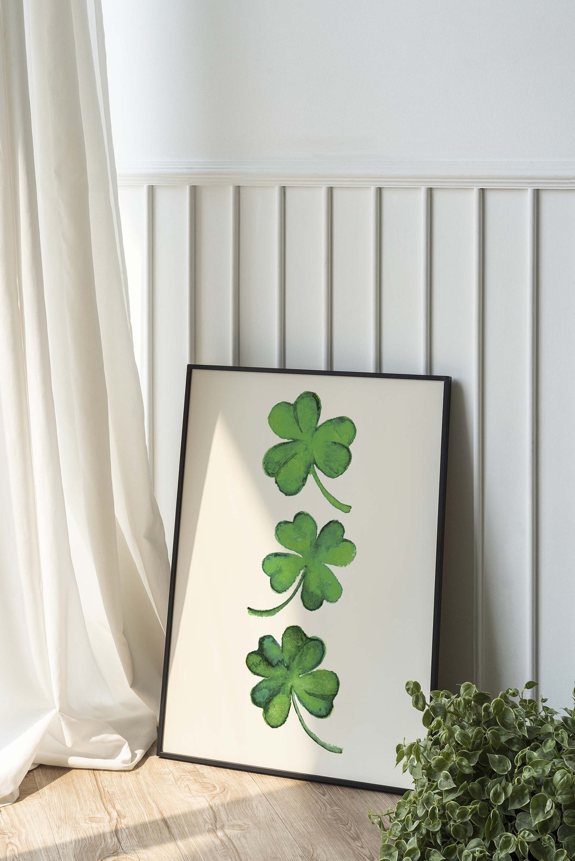 Irish Shamrocks Print Art Green Shamrock Print Cute St Patricks Day Wall Decor Irish Wall Art - Image 6