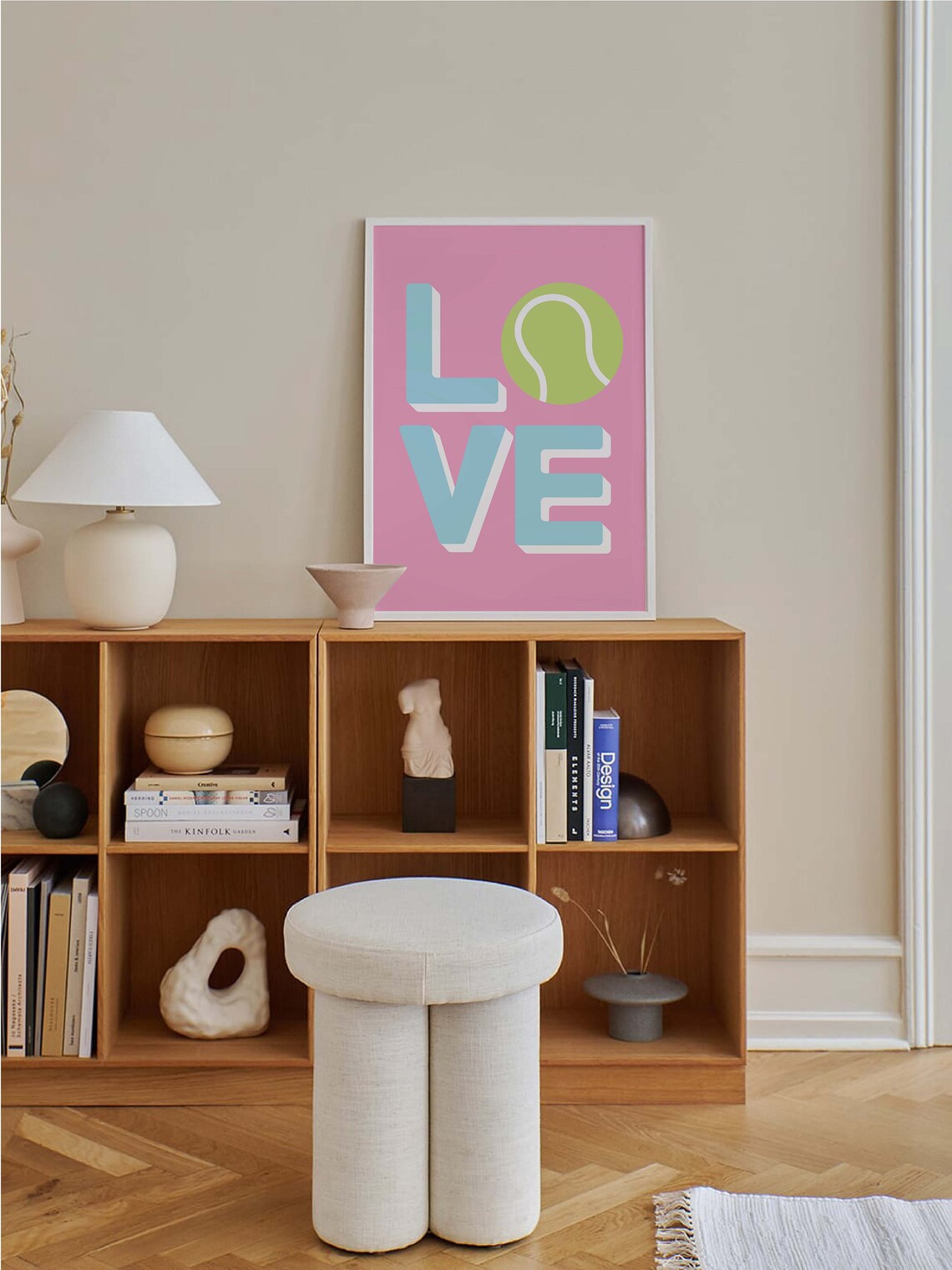Tennis Love Pink Blue Bold Typography Cute Sporty Pastel Poster - Image 5