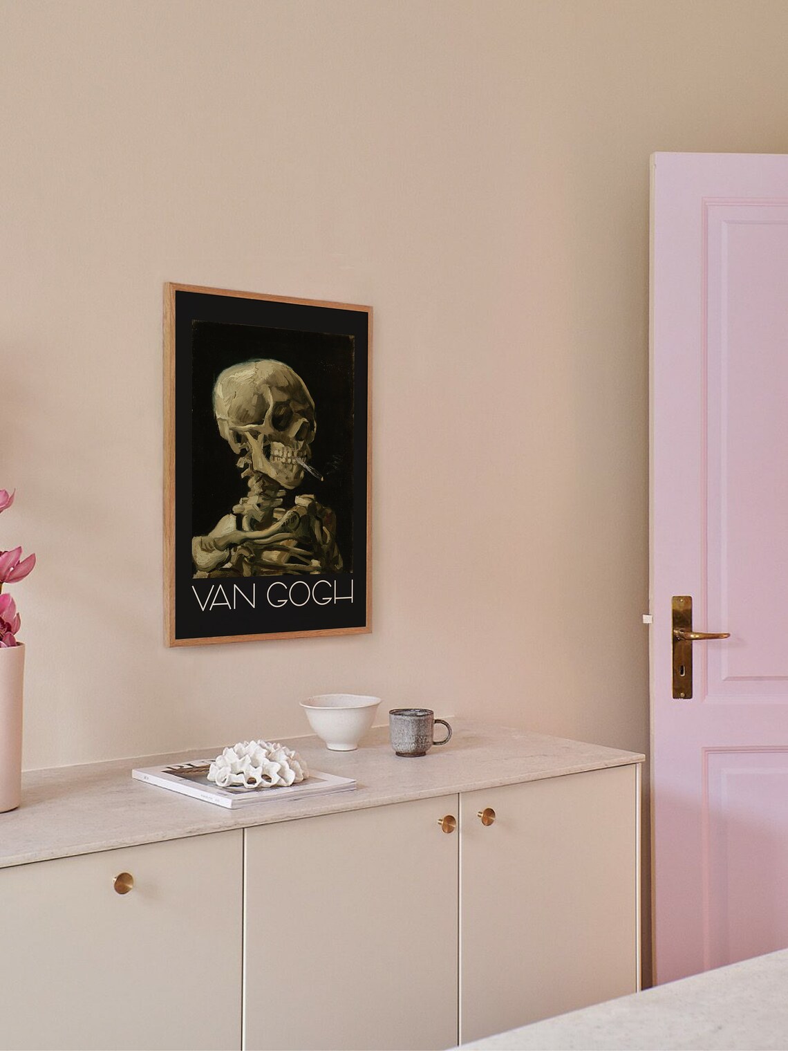 Van Gogh Skeleton Print Art Black Vintage Skeleton Halloween Art Dark Academia Fall Decor - Image 4