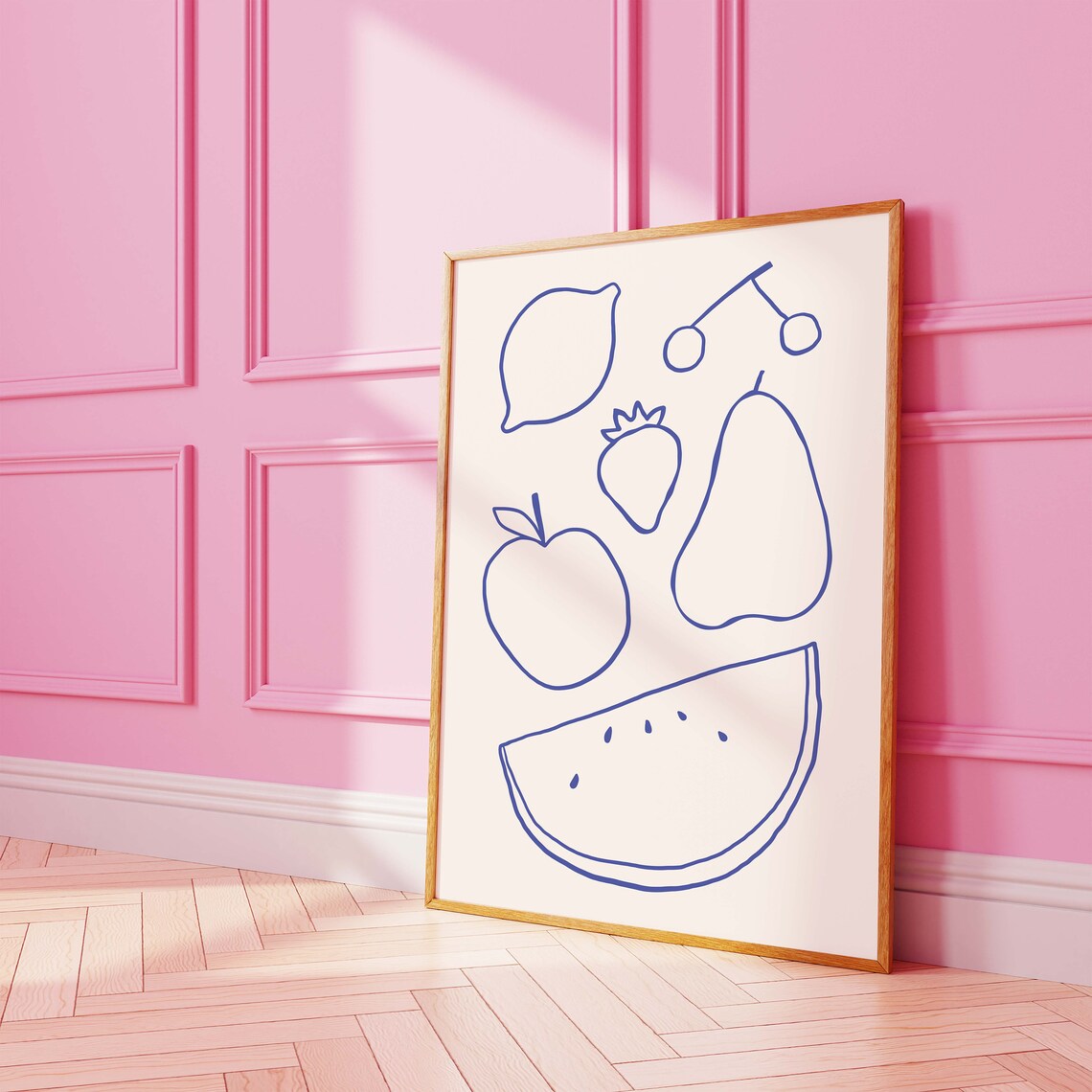 Fruit Line Art Print Art Minimal Fruit Wall Art Kitchen Art Print Cute Handdrawn Wall Art Fruit Wall Art - Image 4