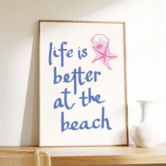 Beach Art Print Art Cute Summer Art Print Girly Wall Art Trendy Beach House Decor Coastal Wall Art