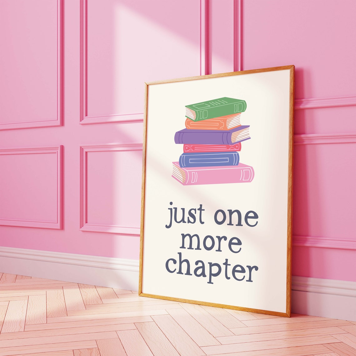 Just One More Chapter Book Stack Quote Poster For Avid Readers - Image 3