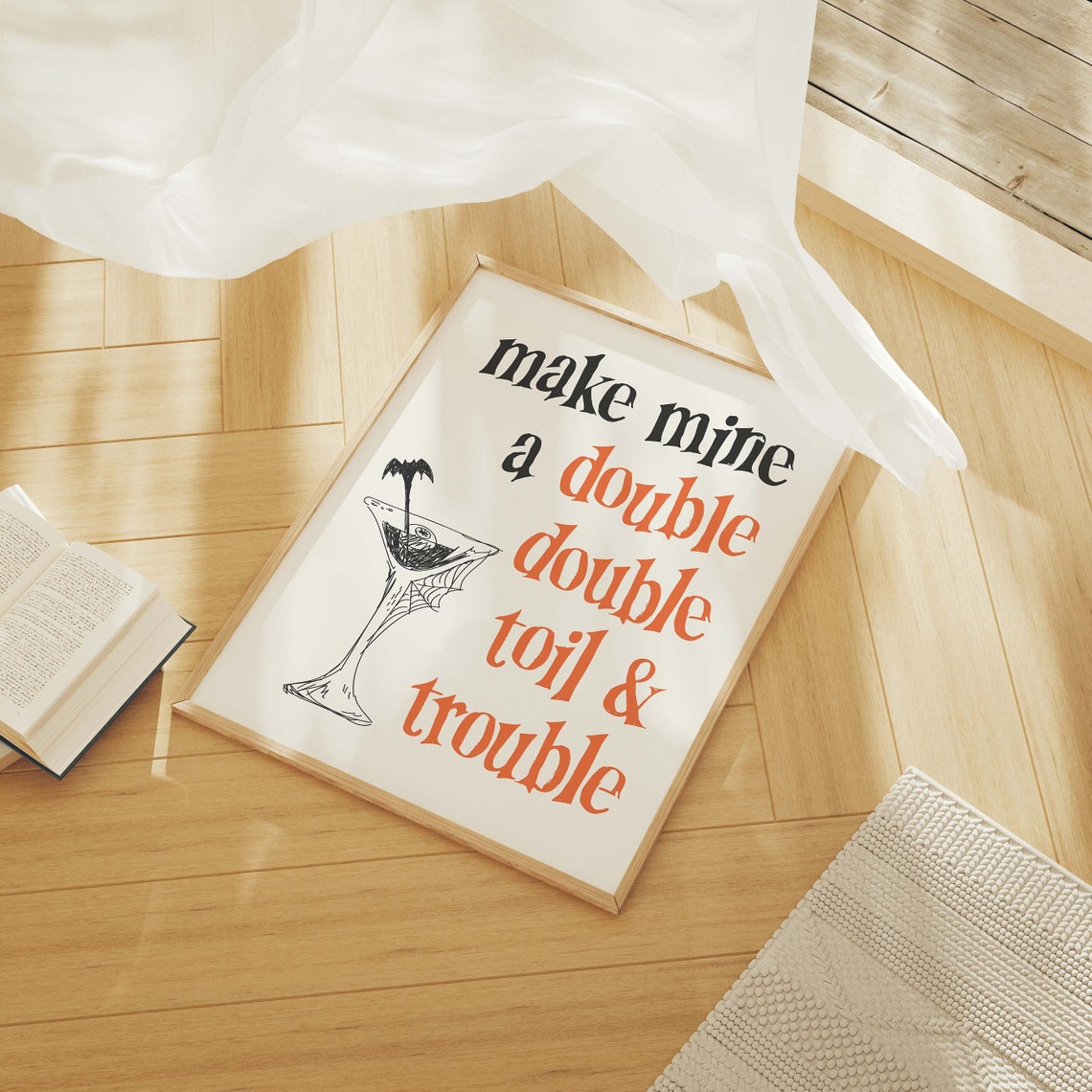 Make Mine a Double Toil and Trouble Martini Art Poster for Bar Cart - Image 2