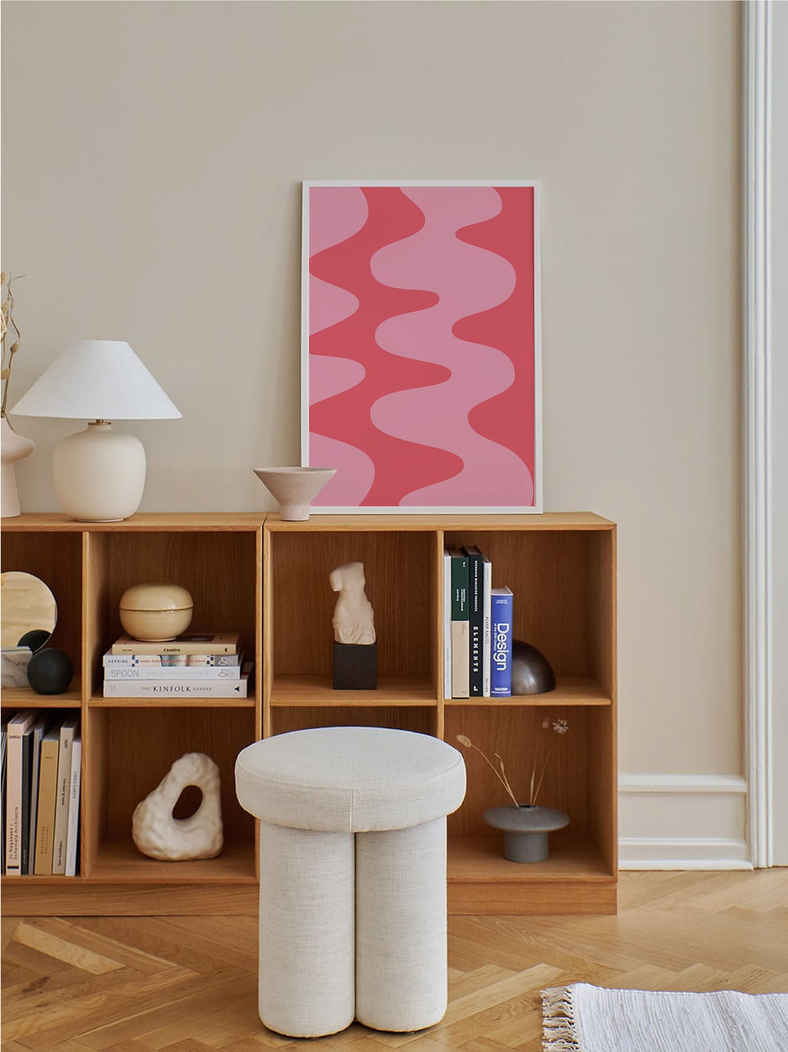 Pink Abstract Print Art Trendy Pink 70s Retro Art Cute Trendy Wall Art - Image 5