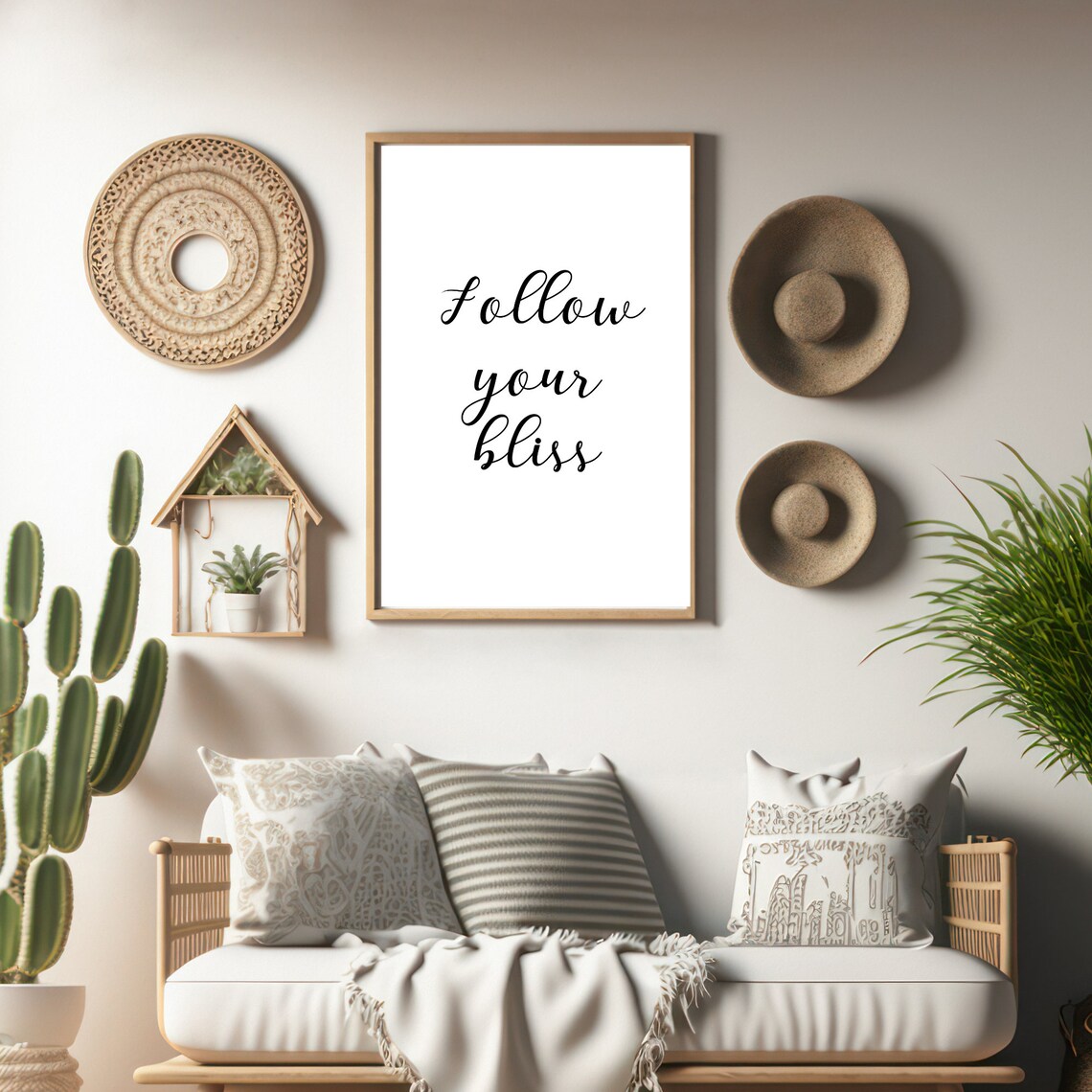 Follow Your Bliss Inspirational Quote Home Decor Art Print - Image 2