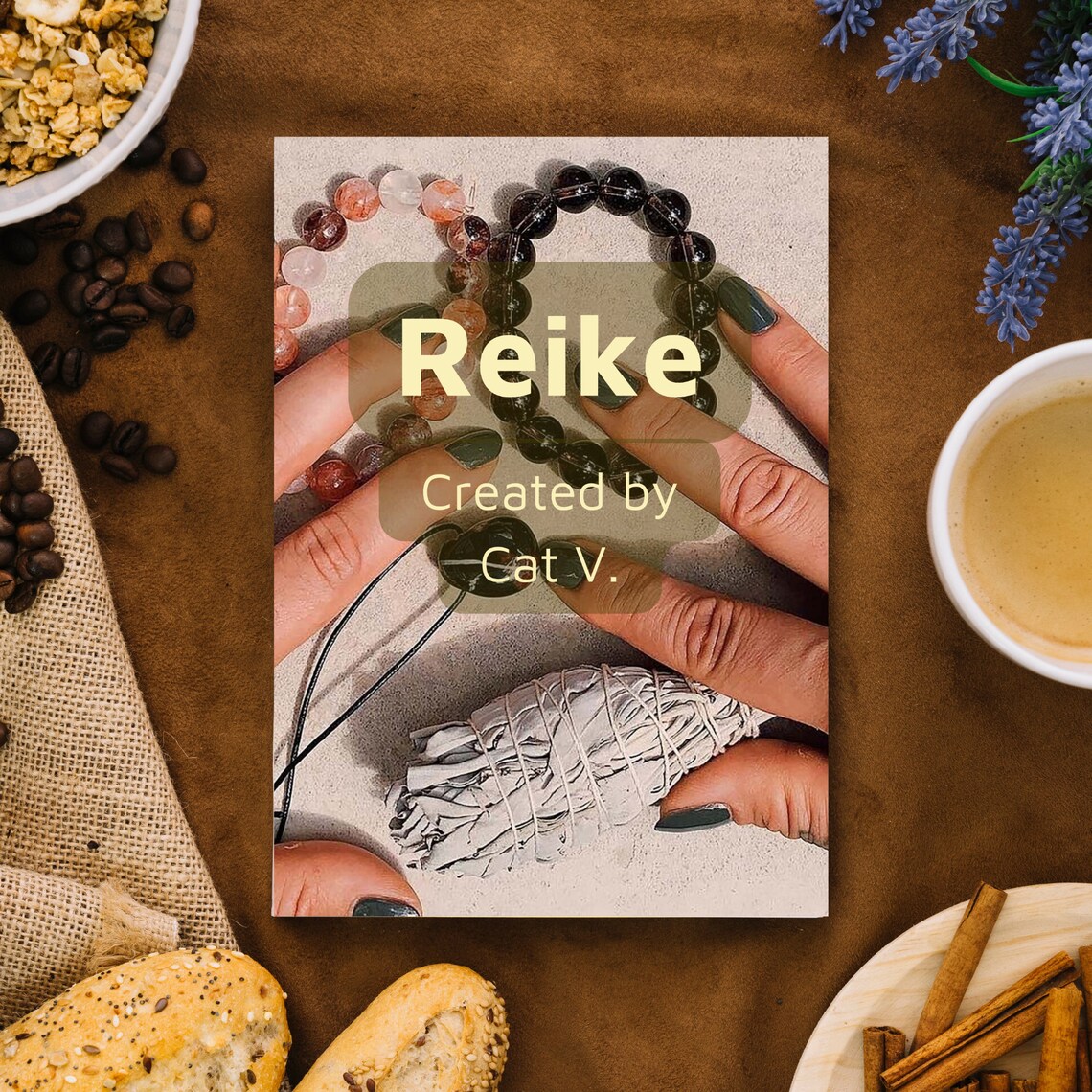 Reike Created By Cat V Crystal Healing Guidebook Cover Art Print Digital - Image 4