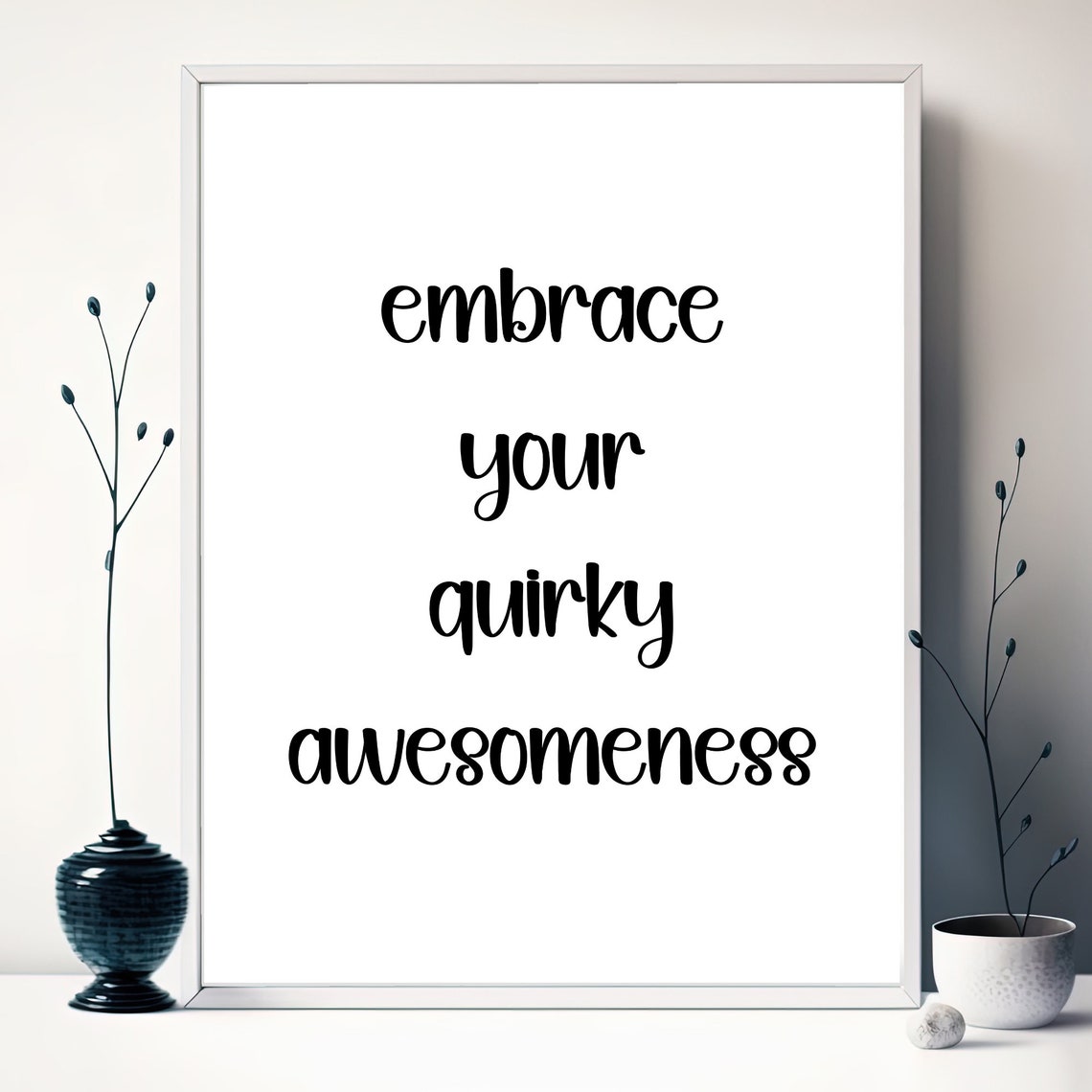 Embrace Your Quirky Awesomeness Playful Script Quote Typography Poster - Image 3