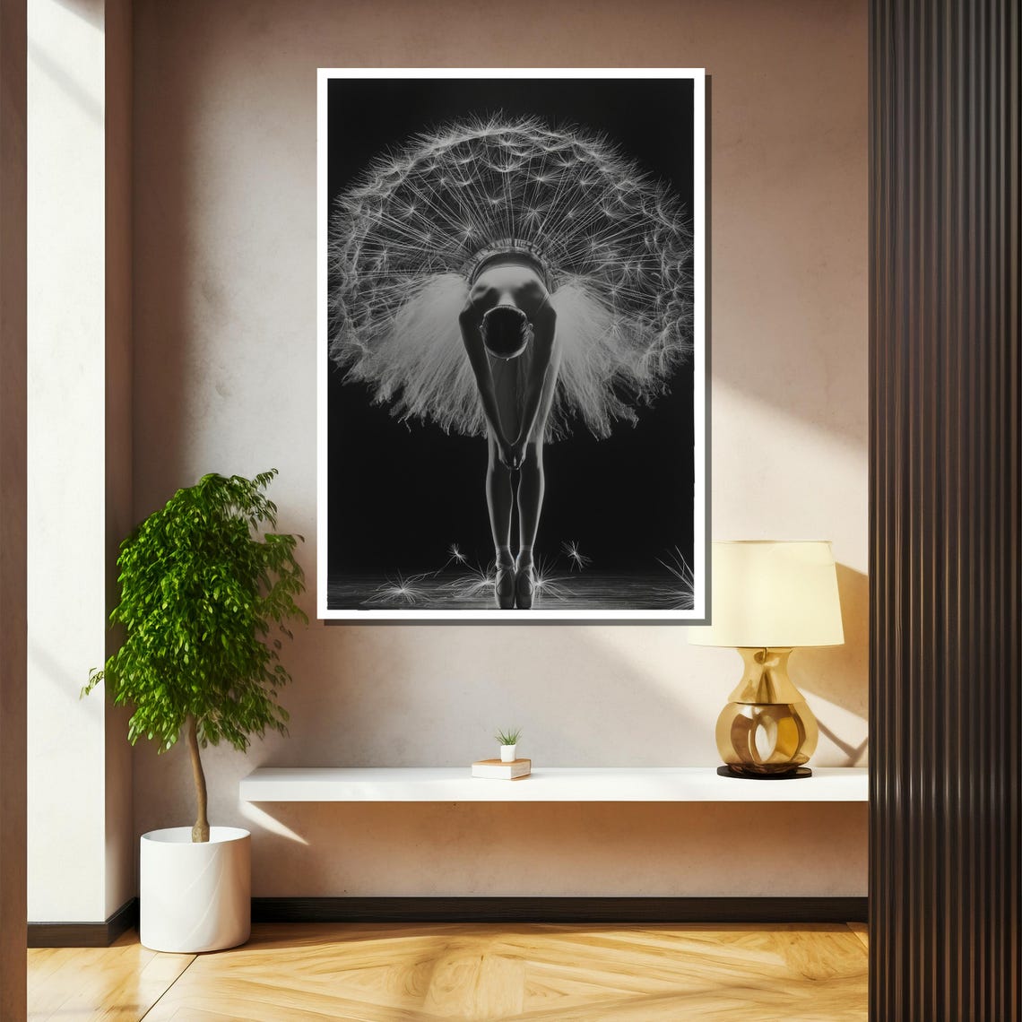 Graceful Ballerina Painting Dandelion Inspired Dance Art Gift For Ballet Enthusiasts And Home Wall Decor - Image 2