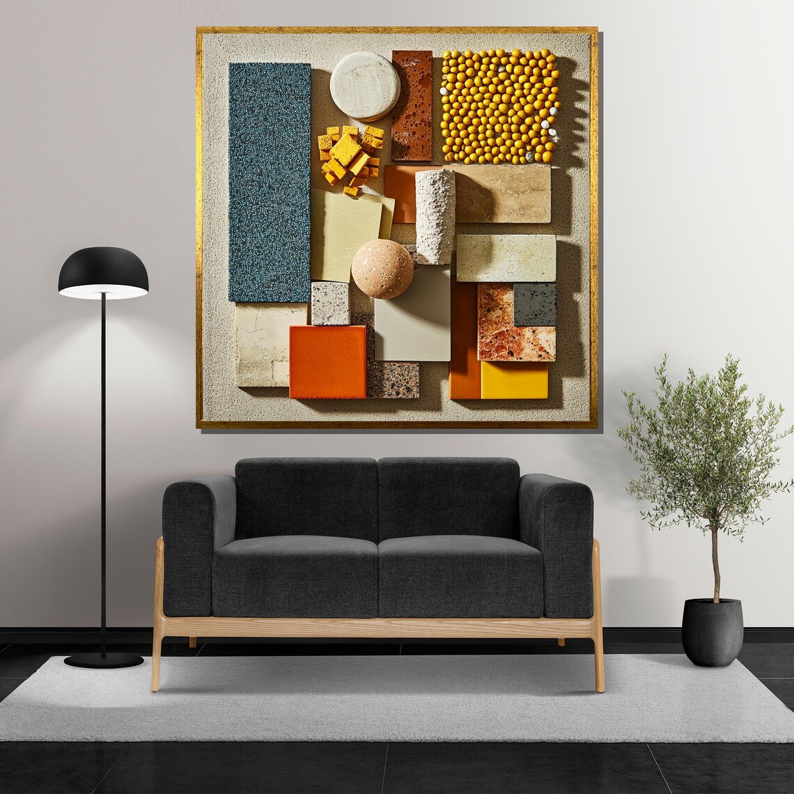 Earthy Material Board Ochre Terracotta Tiles and Mosaic Poster - Image 5