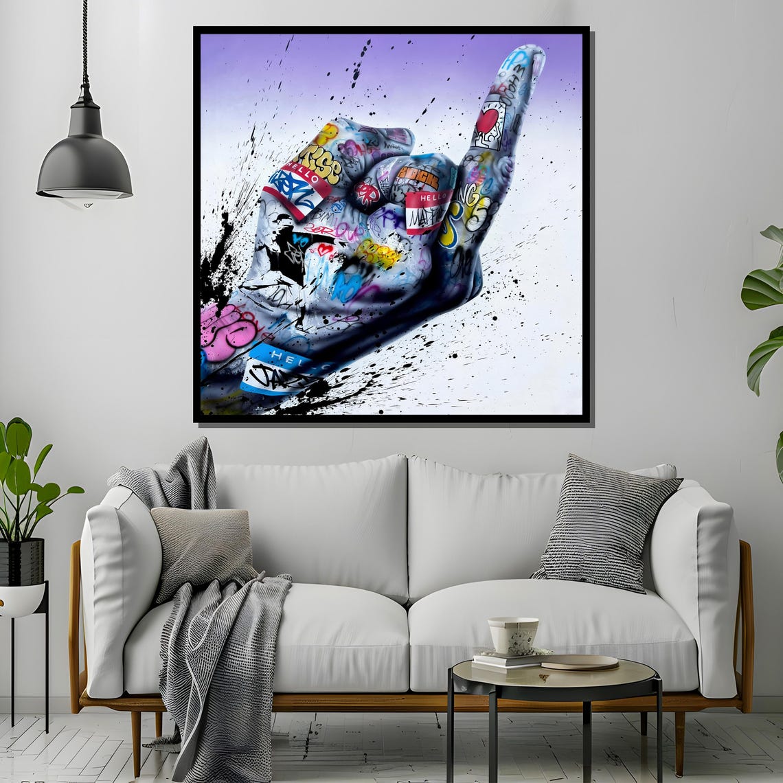 Street Art Hand Gesture Painting Urban Graffiti Style Bold Art Gift For Contemporary Home Decor And Art Enthusiasts - Image 4