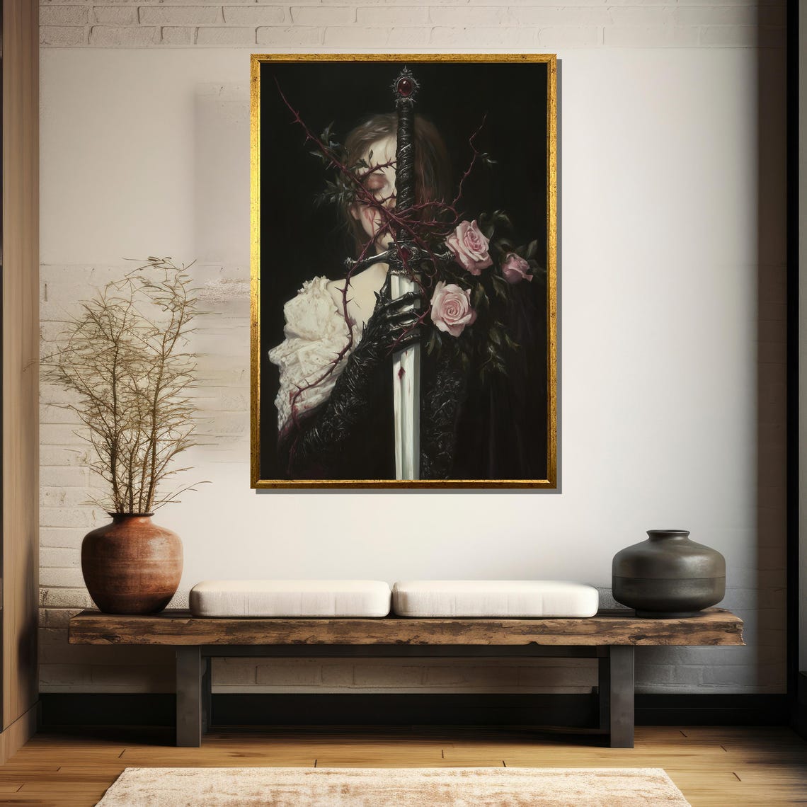 Dark Fantasy Painting Enchanted Warrior Woman Art Mystical Gift For Gothic And Fantasy Lovers - Image 5