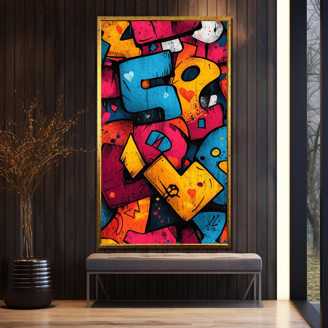 Colorful Graffiti Letter Painting Bold Urban Street Art Abstract Typography Wall Decor Vibrant Pop Art Print Modern Home Gift - Image 5