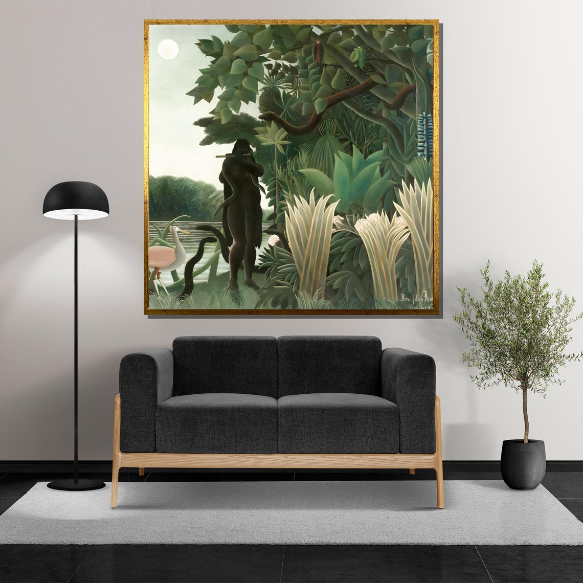 Henri Rousseau Exotic Jungle Snake River Scene Painting Print - Image 5