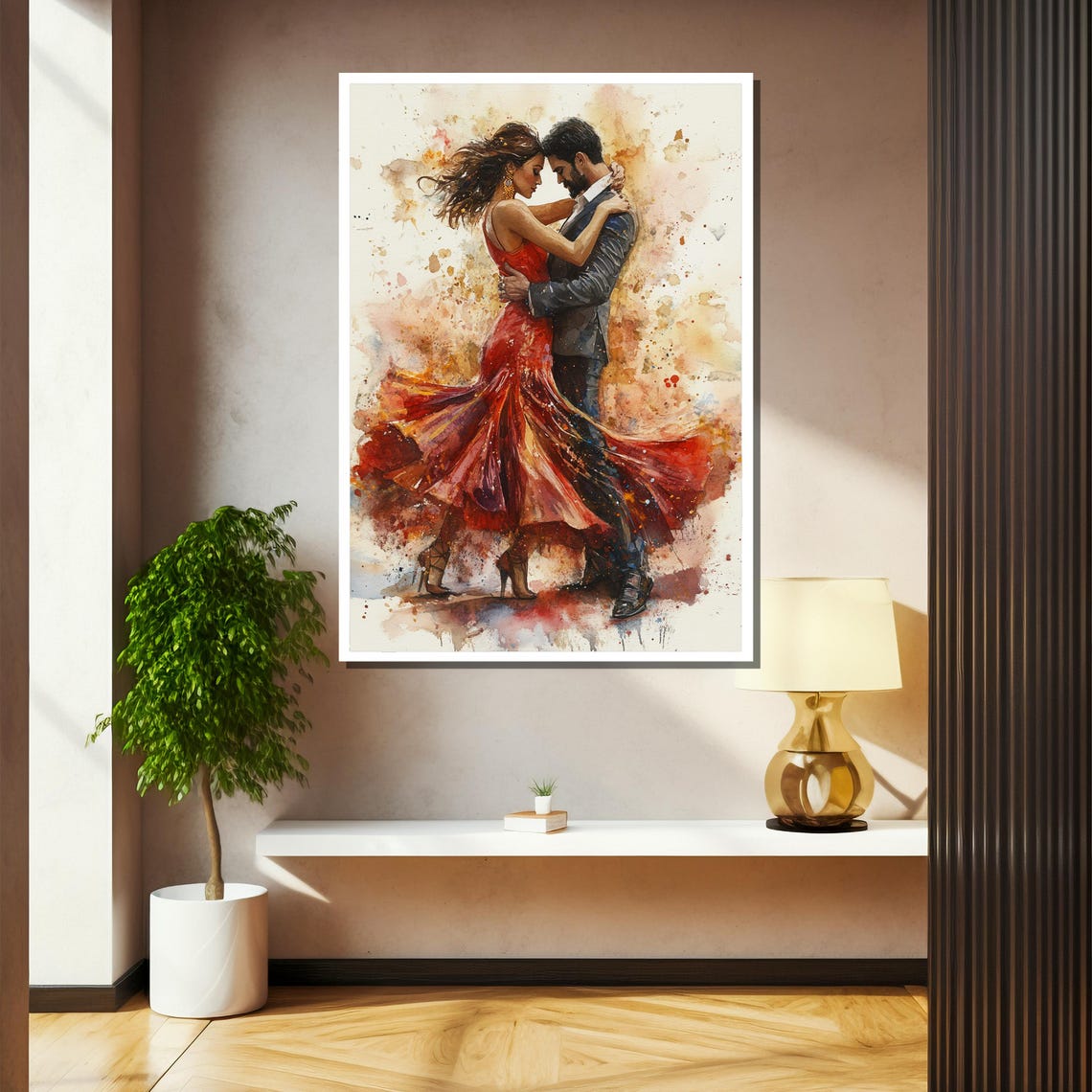 Romantic Dance Painting Passionate Couple Wall Art Elegant Gift For Dance Lovers - Image 2