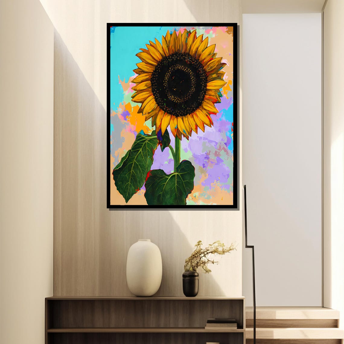 Vibrant Sunflower Painting Gift Bold Colors For Cheerful Home Dcor And Unique Art Gift Idea - Image 4