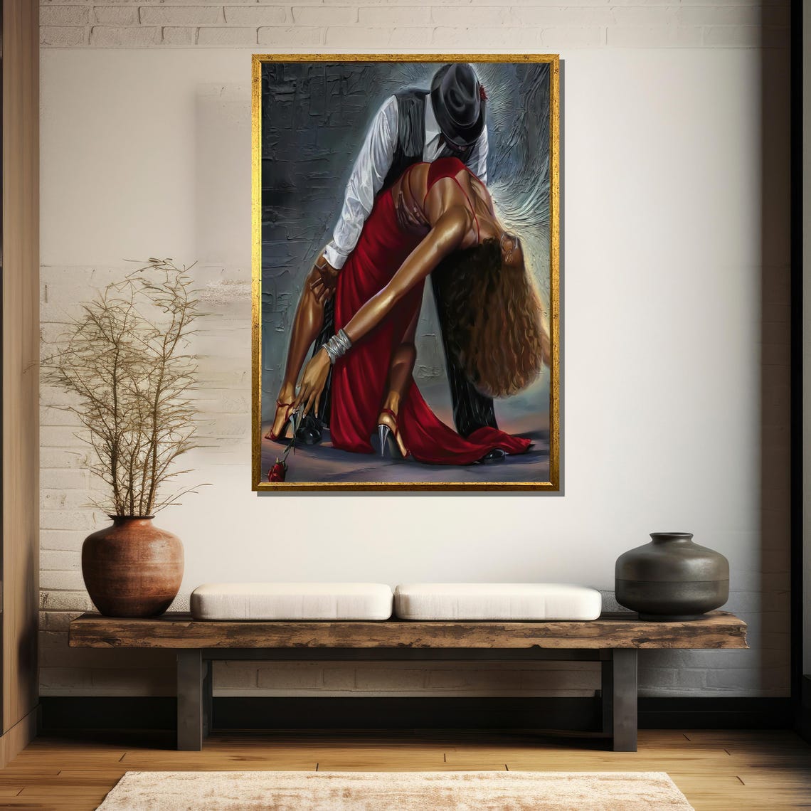 Passionate Tango Dance Painting Sensual Wall Art Gift For Dance Lovers And Romantic Home Decor - Image 5