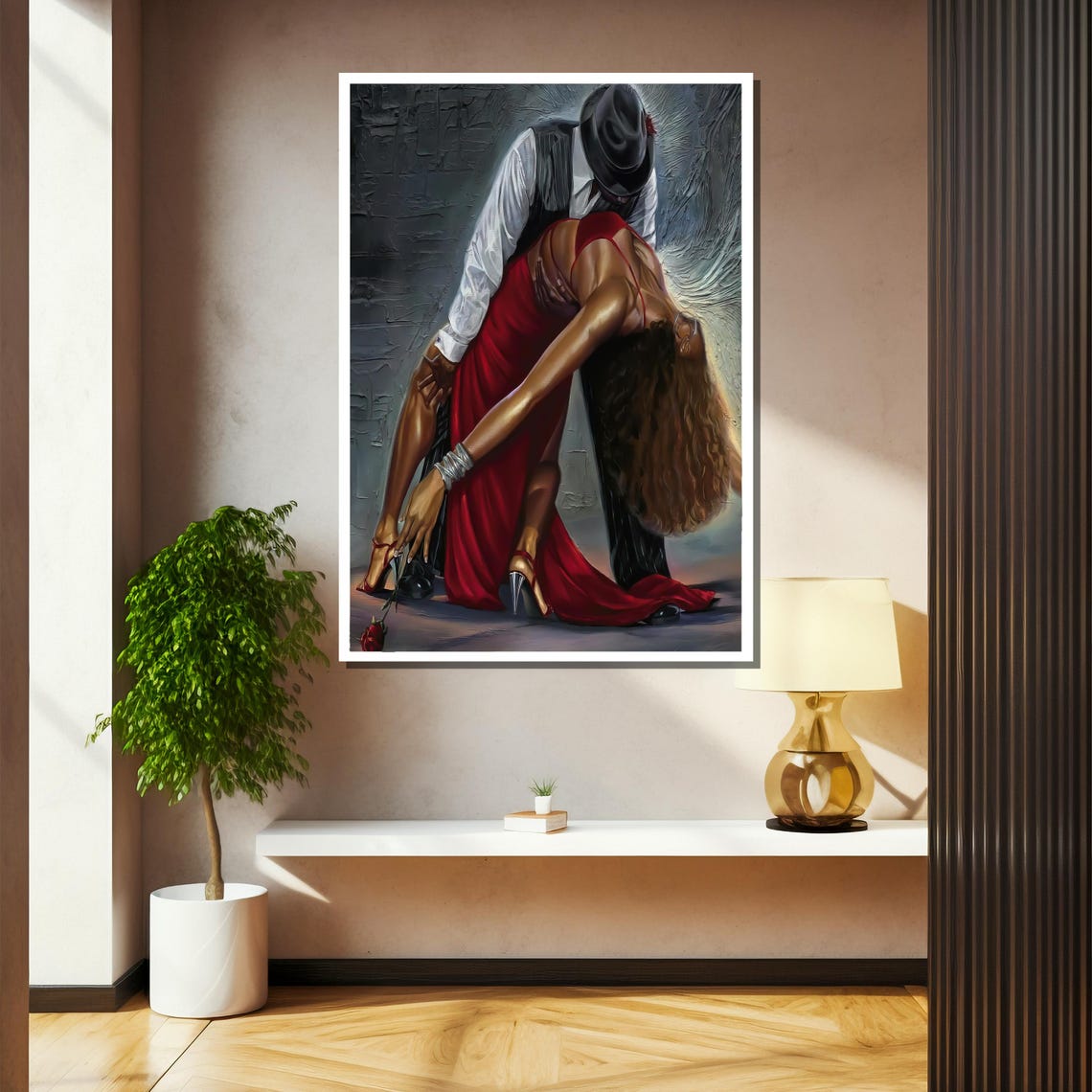Passionate Tango Dance Painting Sensual Wall Art Gift For Dance Lovers And Romantic Home Decor - Image 2