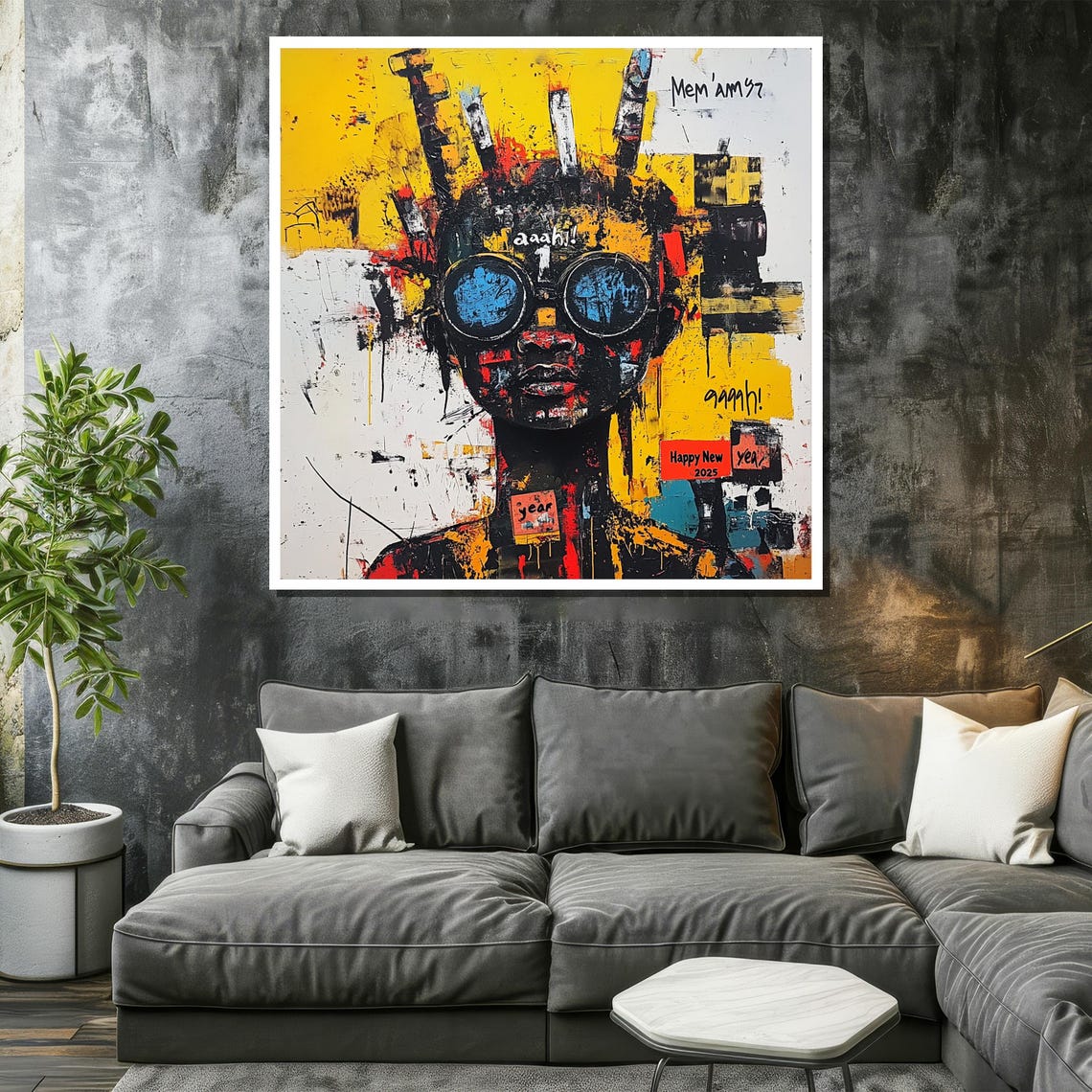 Abstract Brut Art Painting Graffiti Street Art Wall Decor Bold Urban Expressionist Print Contemporary Modern Gift - Image 2