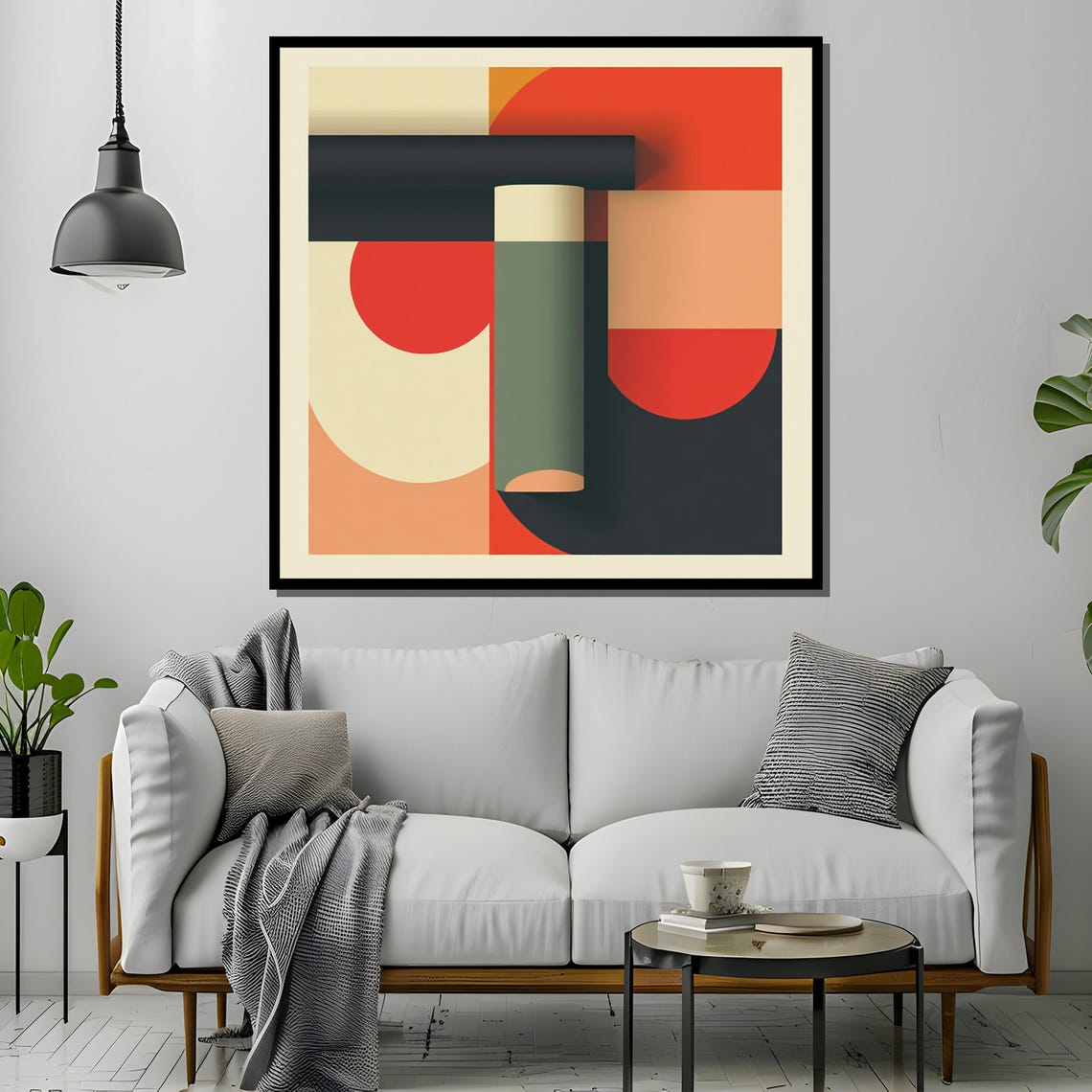 Bold Geometric Mid-Century Modern Abstract Shapes Wall Poster - Image 4
