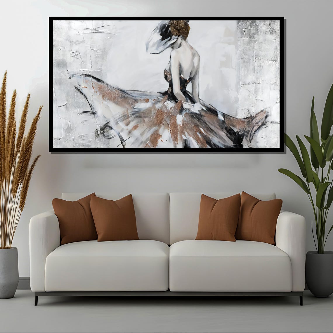 Abstract Ballerina Painting Modern Dance Art In Neutral Tones Perfect Ballet Lover Gift And Minimalist Home Decor - Image 4