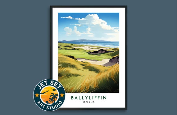 Ballyliffin Golf Course Poster Ireland Print Wall Art Irish Framed Unframed Canvas Travel Gift Wild Atlantic Way