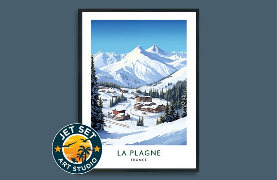 La Plagne France Ski Travel Poster