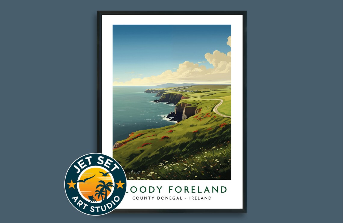 Bloody Foreland County Donegal Ireland Cliffs Coastal Travel Poster