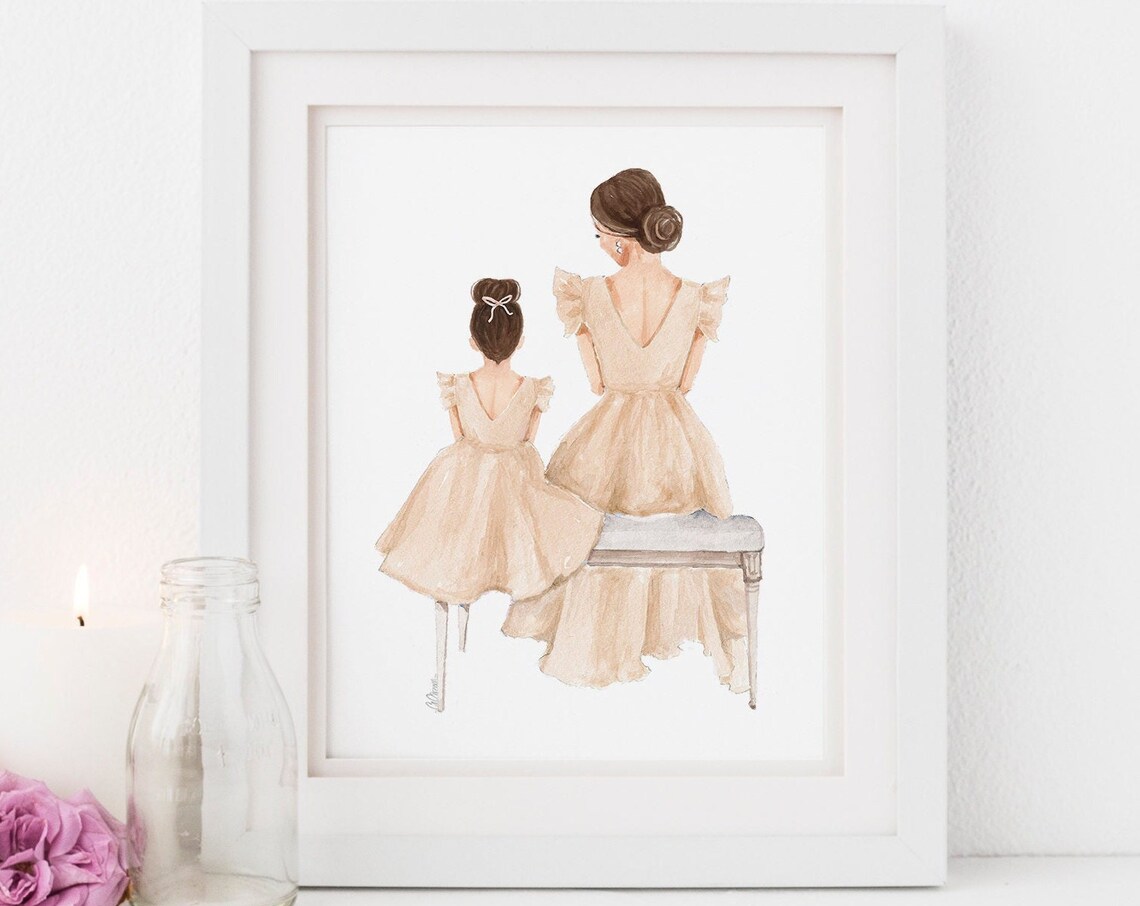 Personalized Mother Daughter Print Matching Blush Dresses Gift For Mom - Image 2