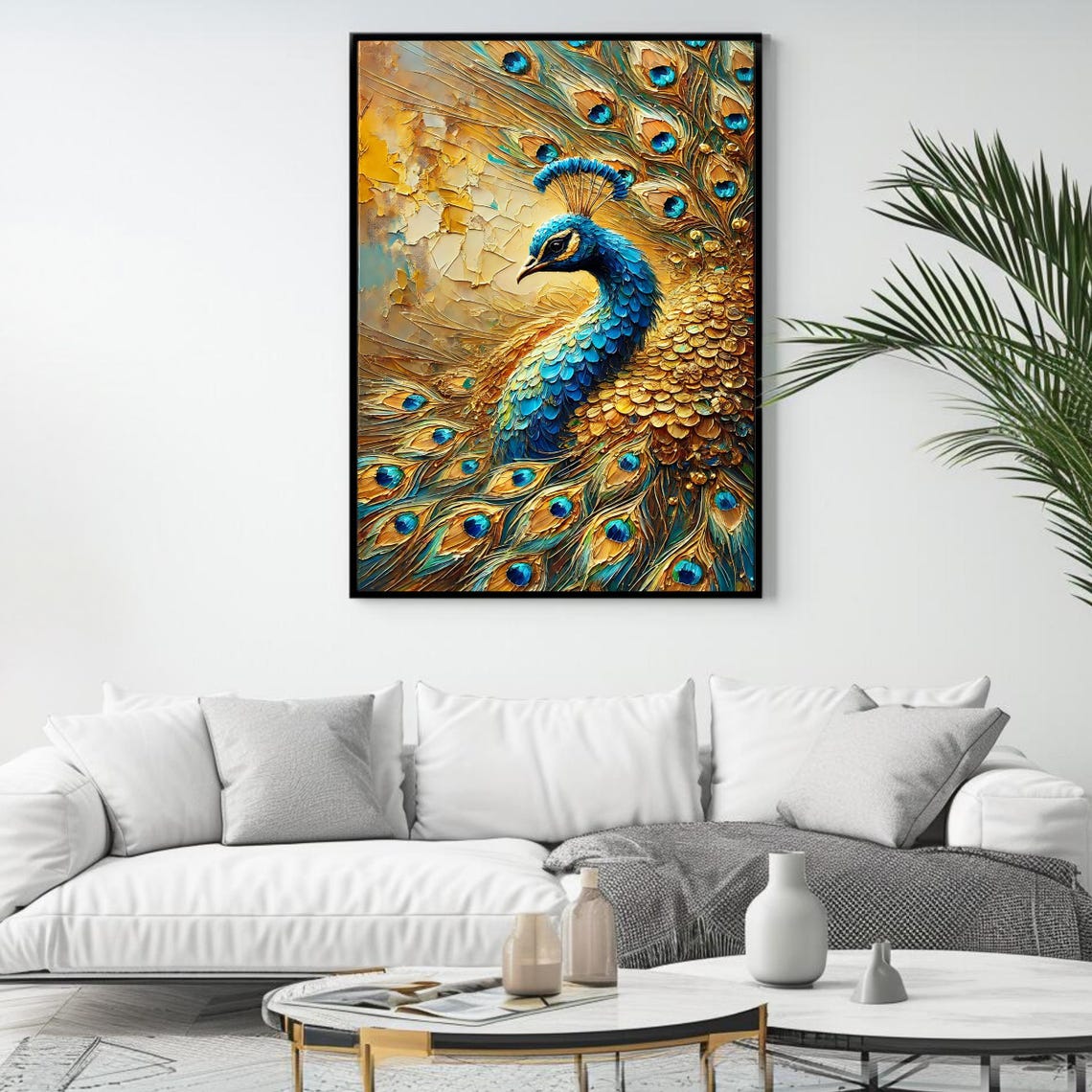 Peacock Art Print, Boho Wall Decor - Image 4