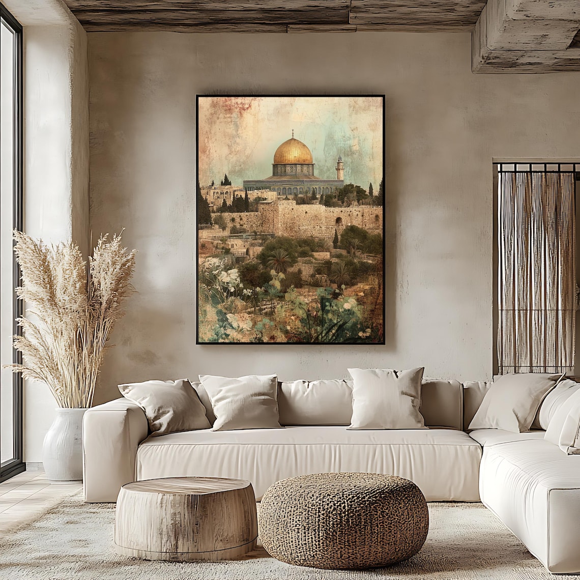 Al Aqsa Mosque Vintage Jerusalem Travel Poster - Image 2