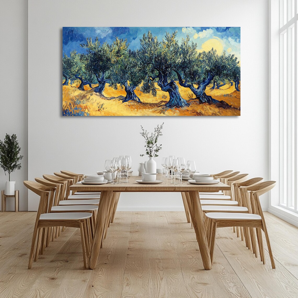 Olive Grove Panorama, Landscape Art Print - Image 3
